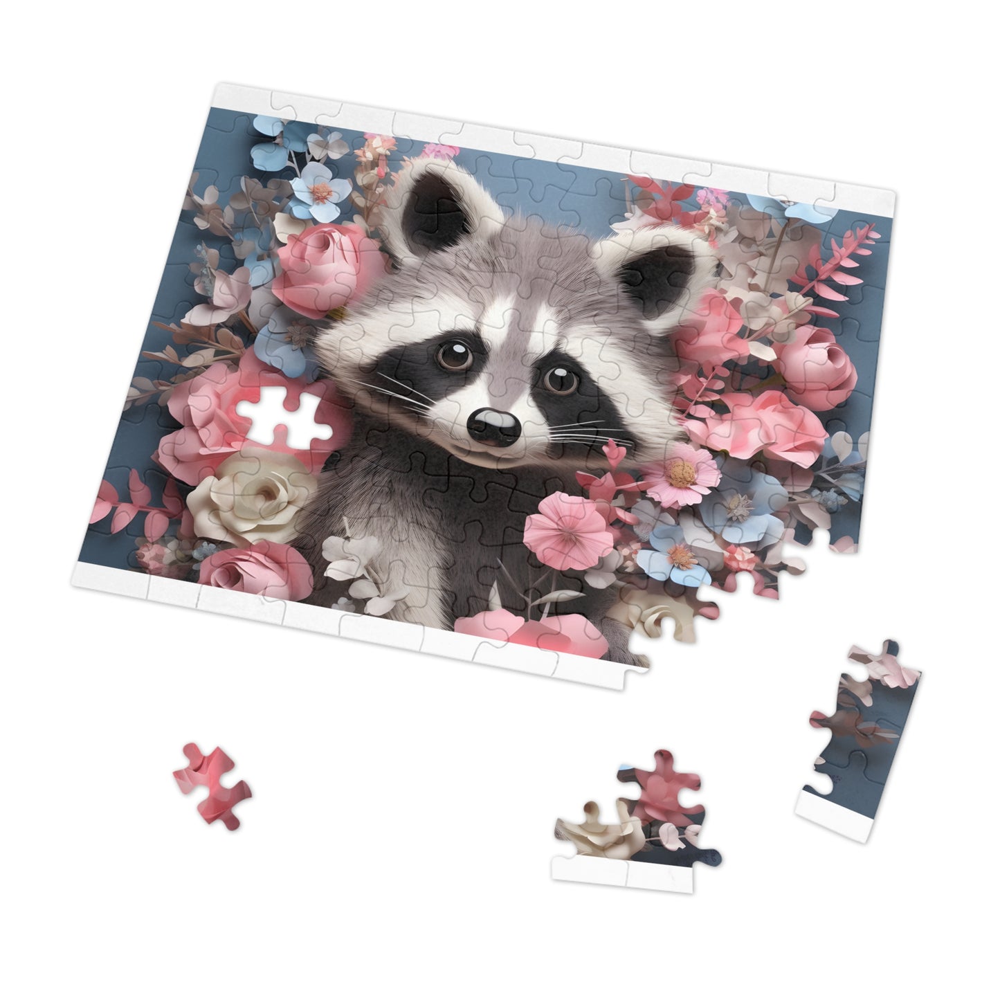 Puzzle, Racoon, Personalised/Non-Personalised (30, 110, 252, 500,1000-Piece) awd-563