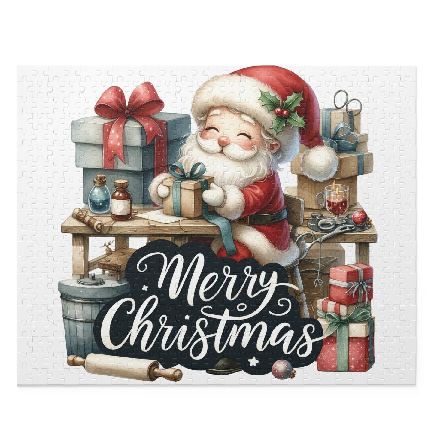 Personalised/Non-Personalised Puzzle, Christmas, Santa (120, 252, 500-Piece)