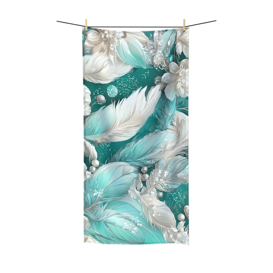 Beach Towel,  Turquoise Floral, Polycotton Towel