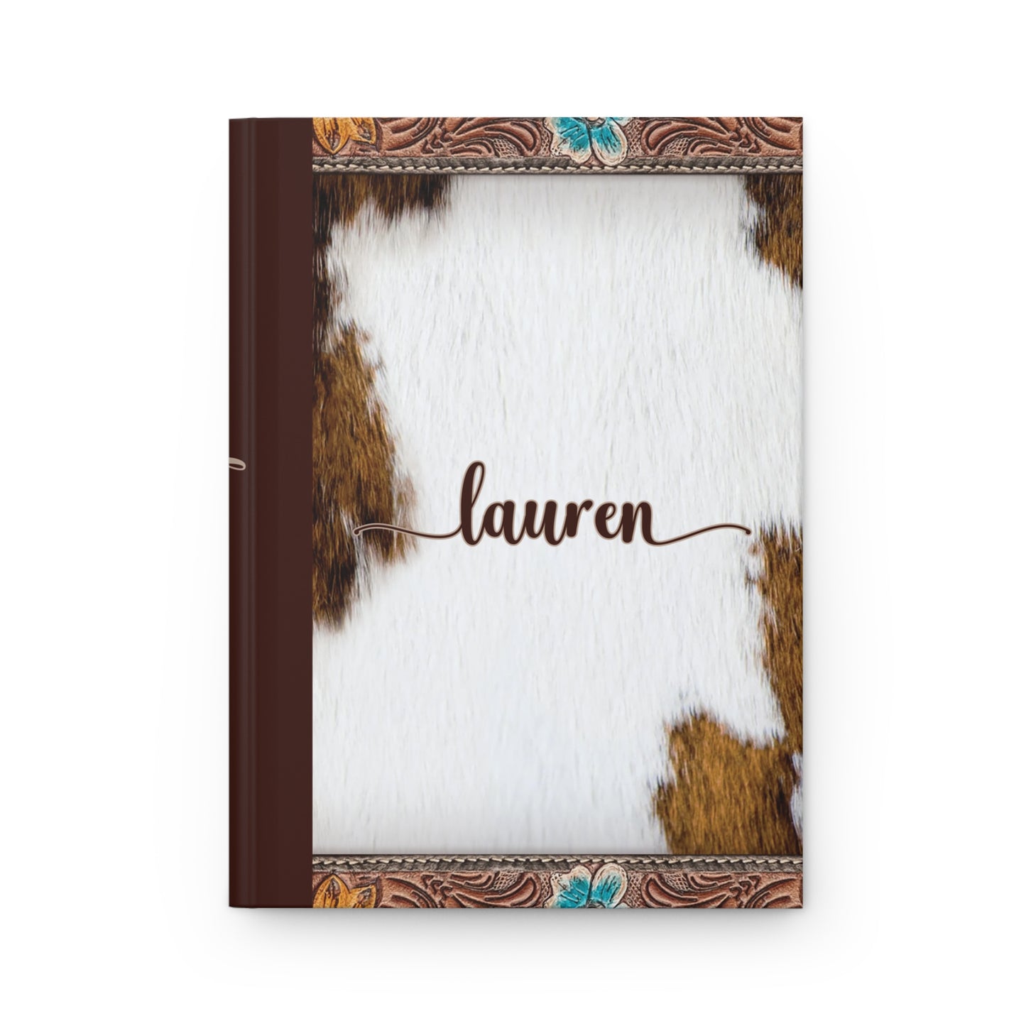 Personalised Hardcover Journal Matte, Country and Western, Cowhide and Leather look, awd-1774