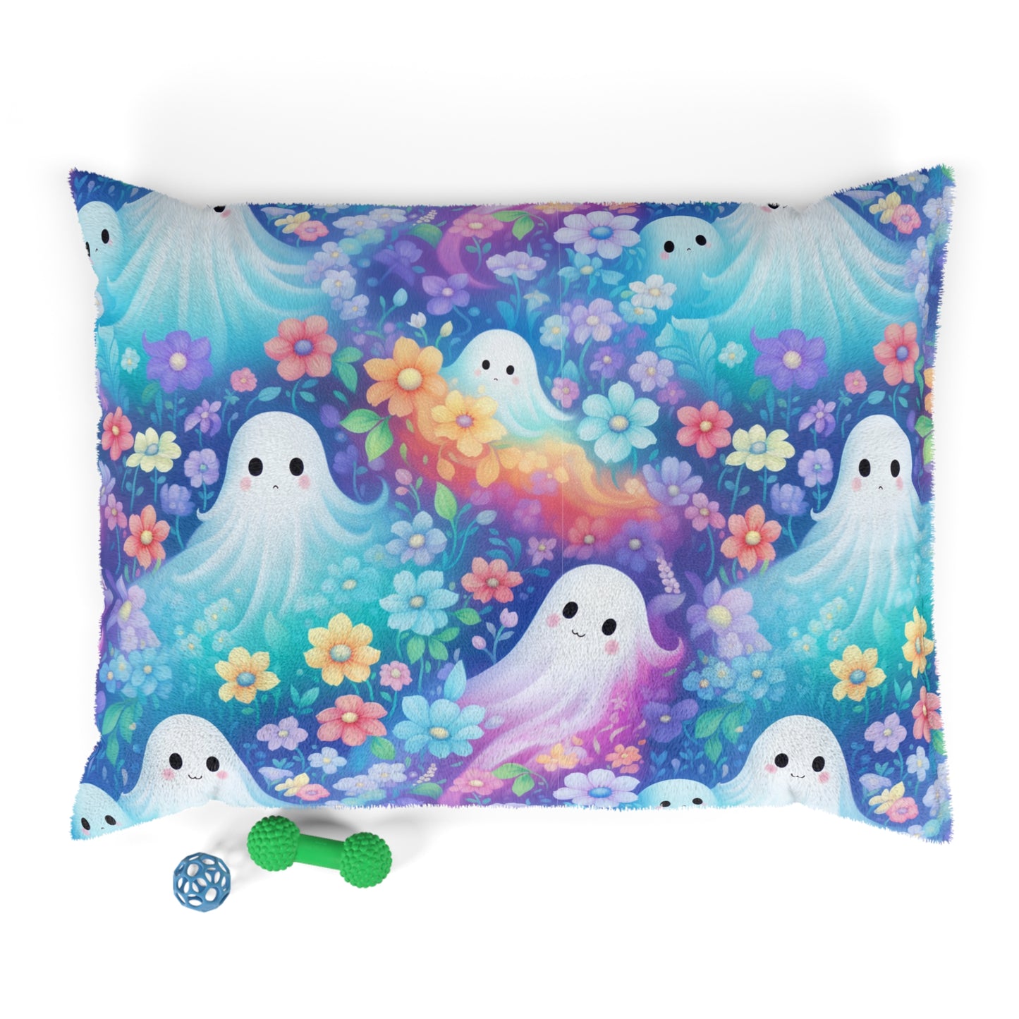 Luxury Pet Bed, feather soft fleece, Halloween Ghosts