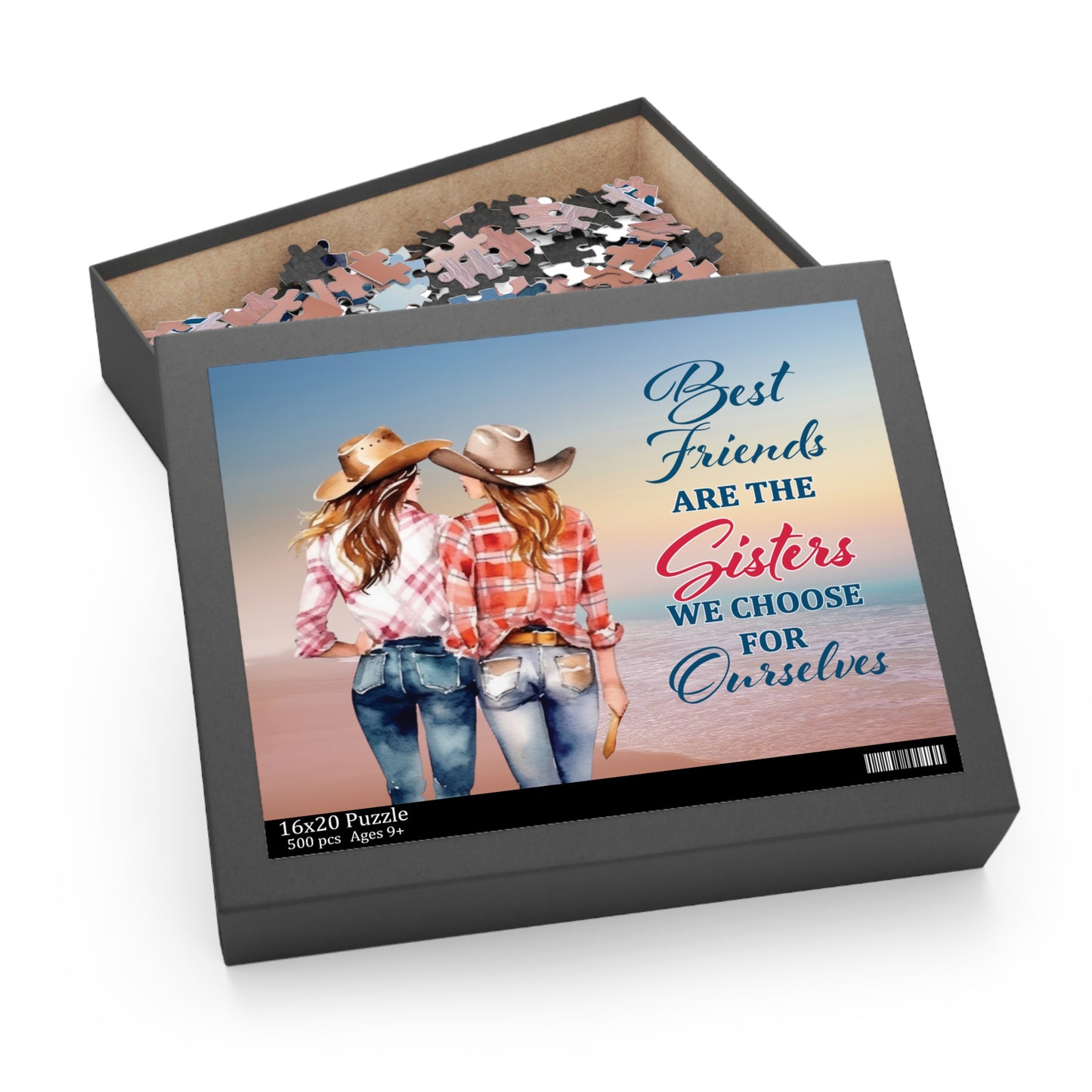 Personalised/Non-Personalised Puzzle, Country & Western, Best Friends (120, 252, 500-Piece)