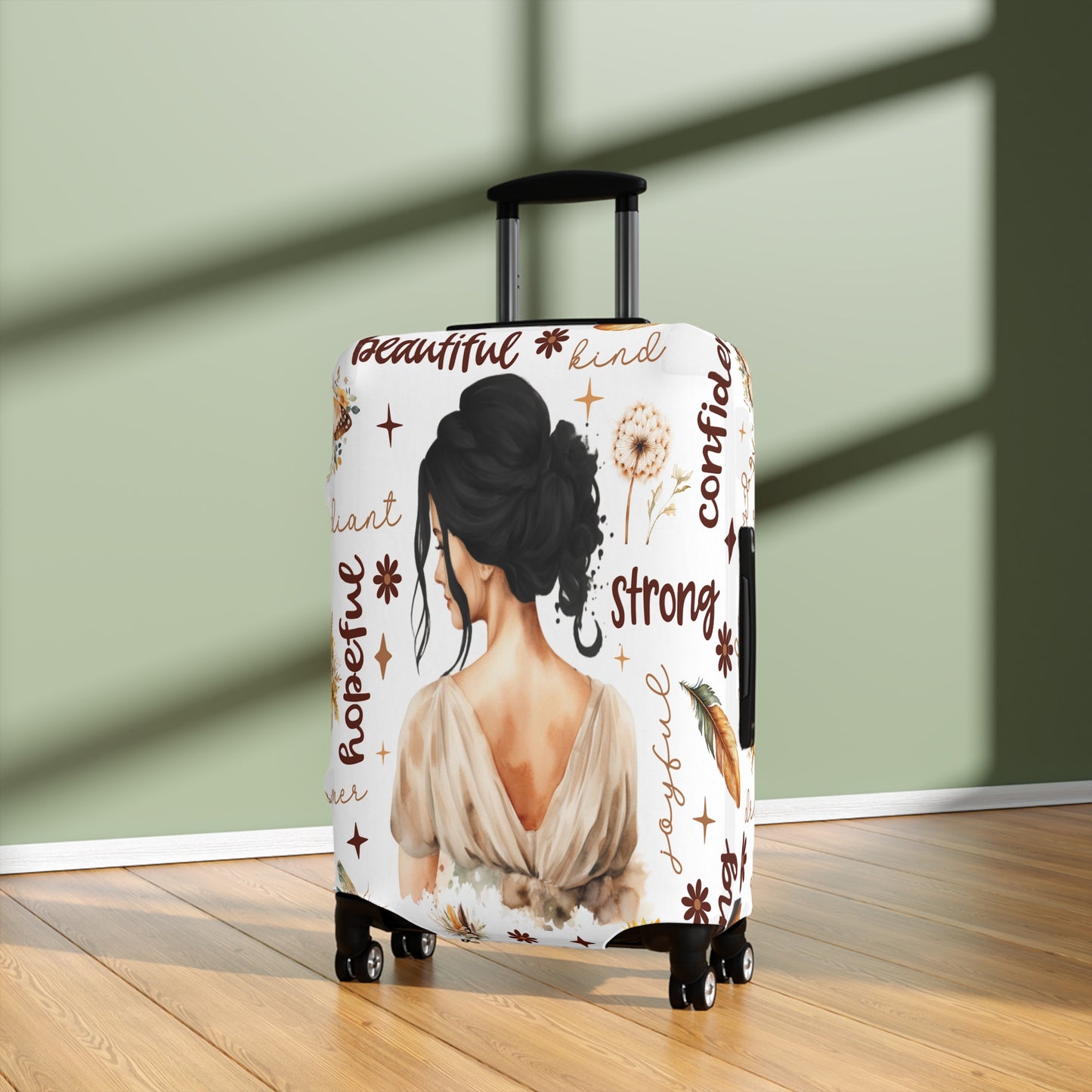 Luggage Cover, Affirmations, Black Hair, awd-502