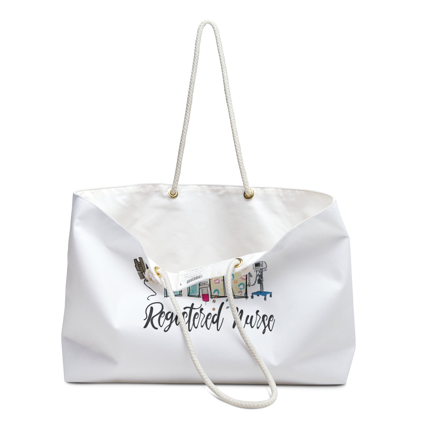 Personalised/Non-Personalised Weekender Bag, RN, Registered Nurse, Large Weekender Bag, Beach Bag, Book Bag