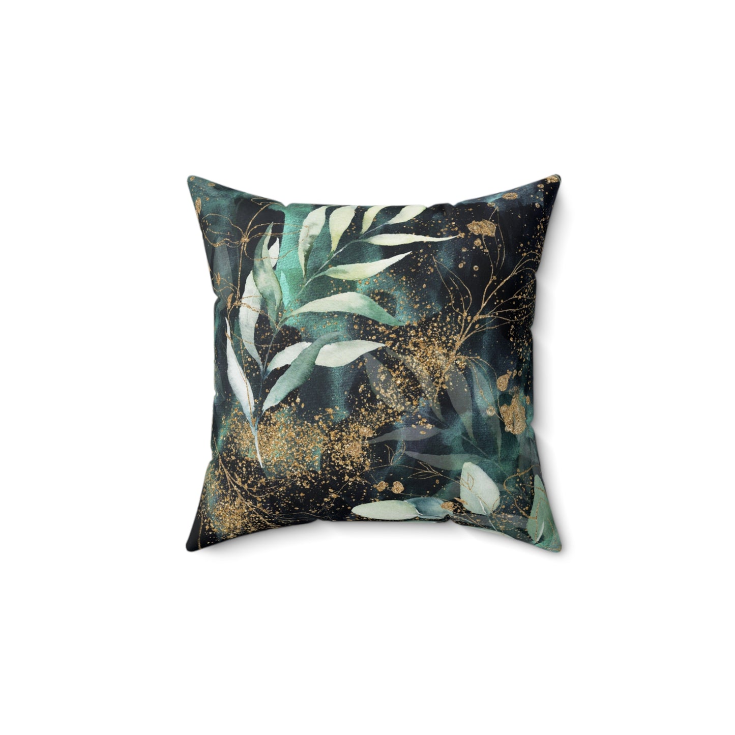 Spun Polyester Square Pillow, Eucalyptus Leaves Cushion