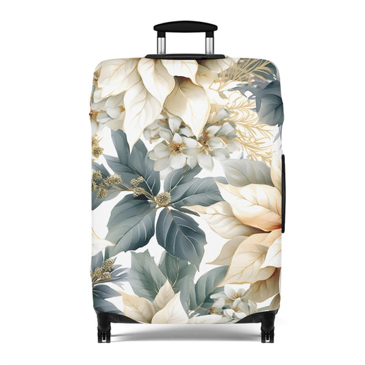 Luggage Cover, Cream Poinsettia