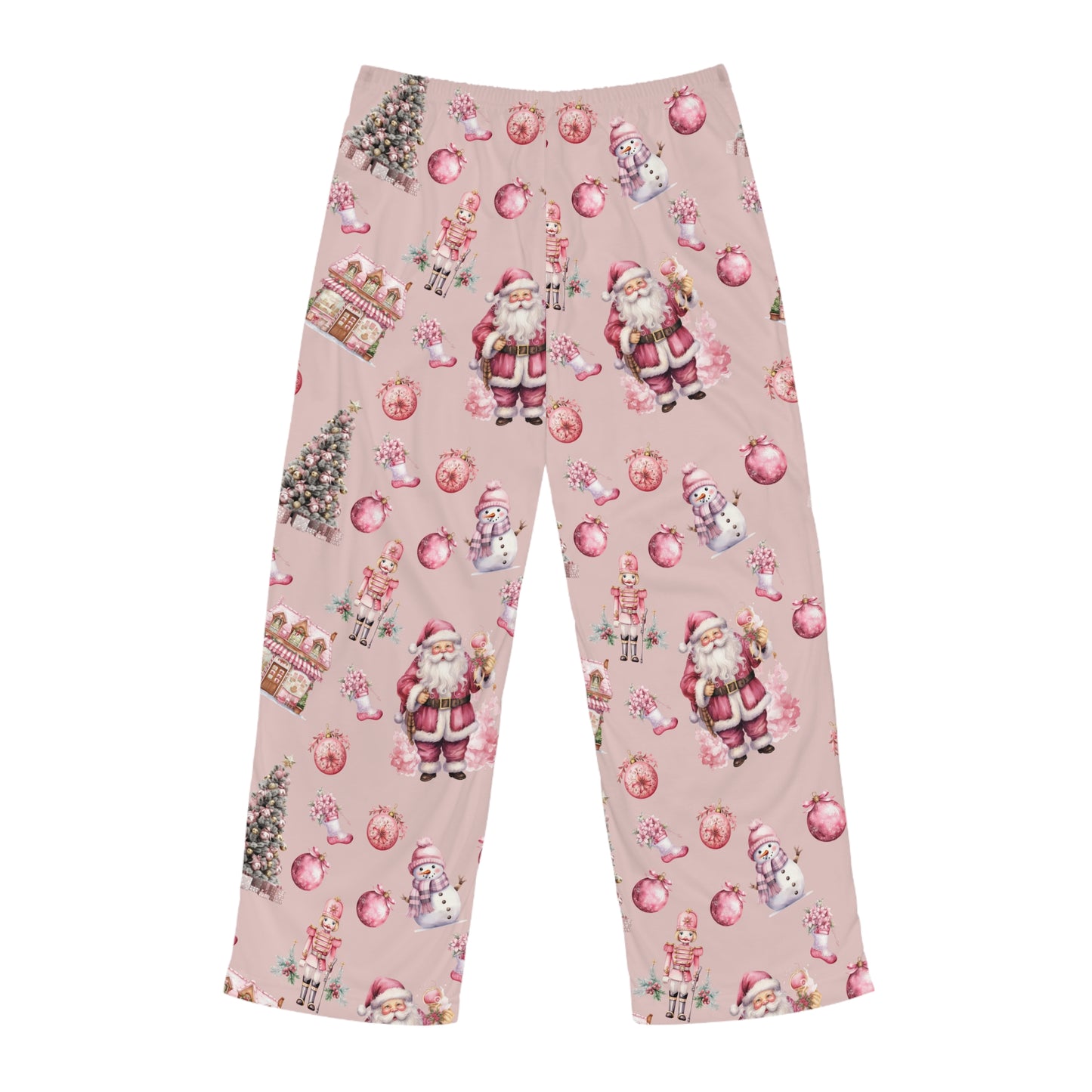 Men's Pajama Pants, Pink Christmas. Sleepwear Bottoms