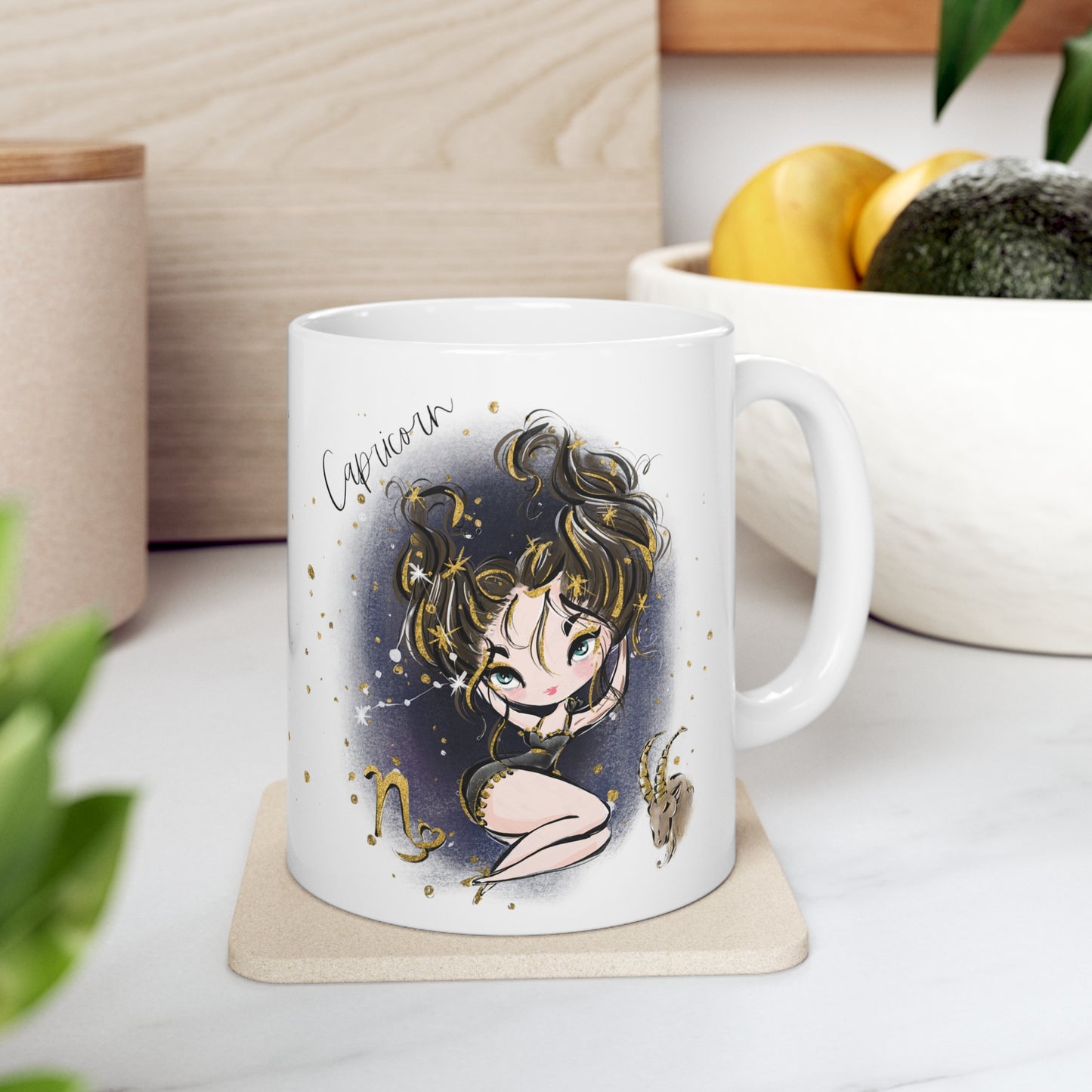 Personalised/Non Personalised Zodiac Sign, Capricorn, Ceramic Mug 11oz