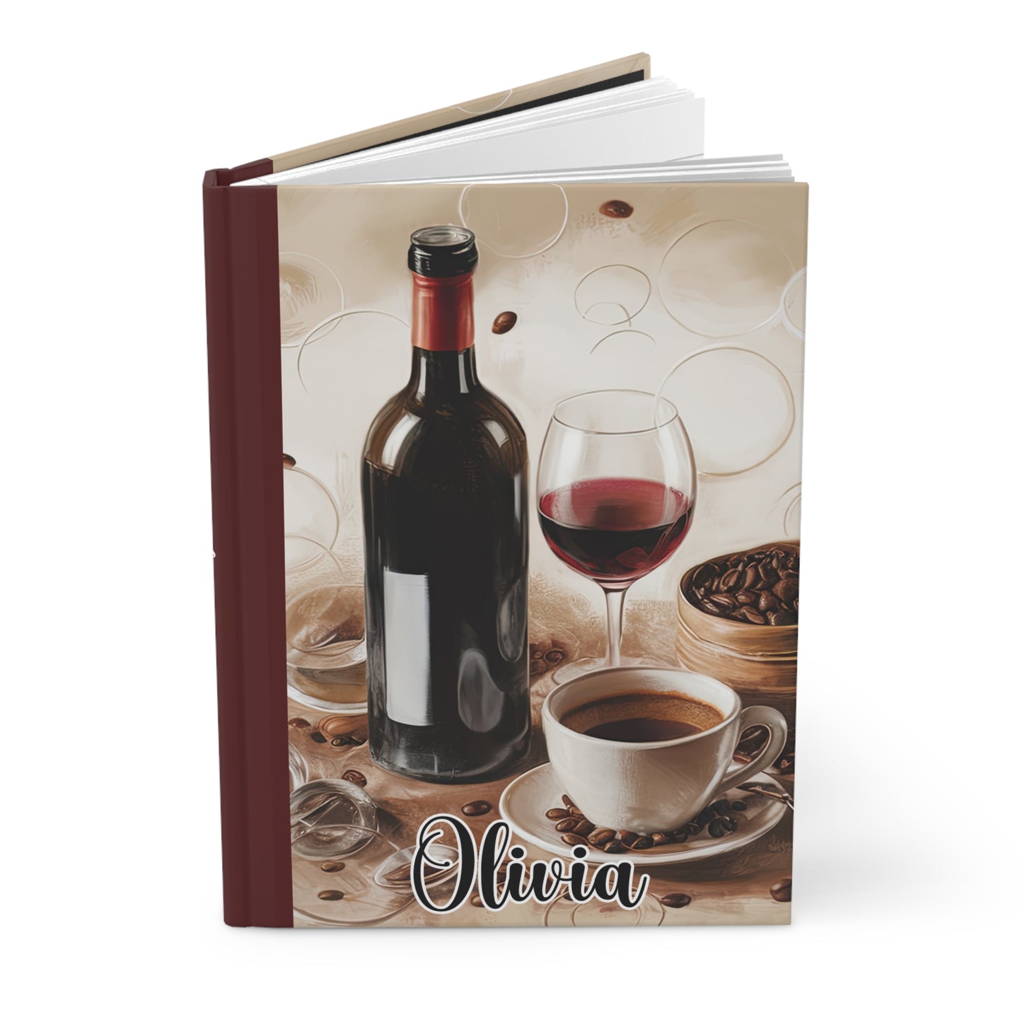 Personalised Hardcover Journal Matte, Wine, awd-1707