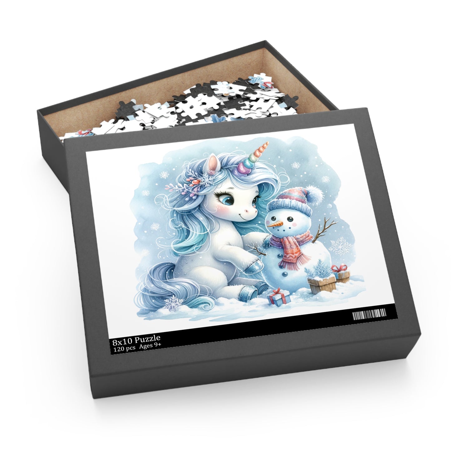 Personalised/Non-Personalised Puzzle, Christmas, Unicorn (120, 252, 500-Piece)