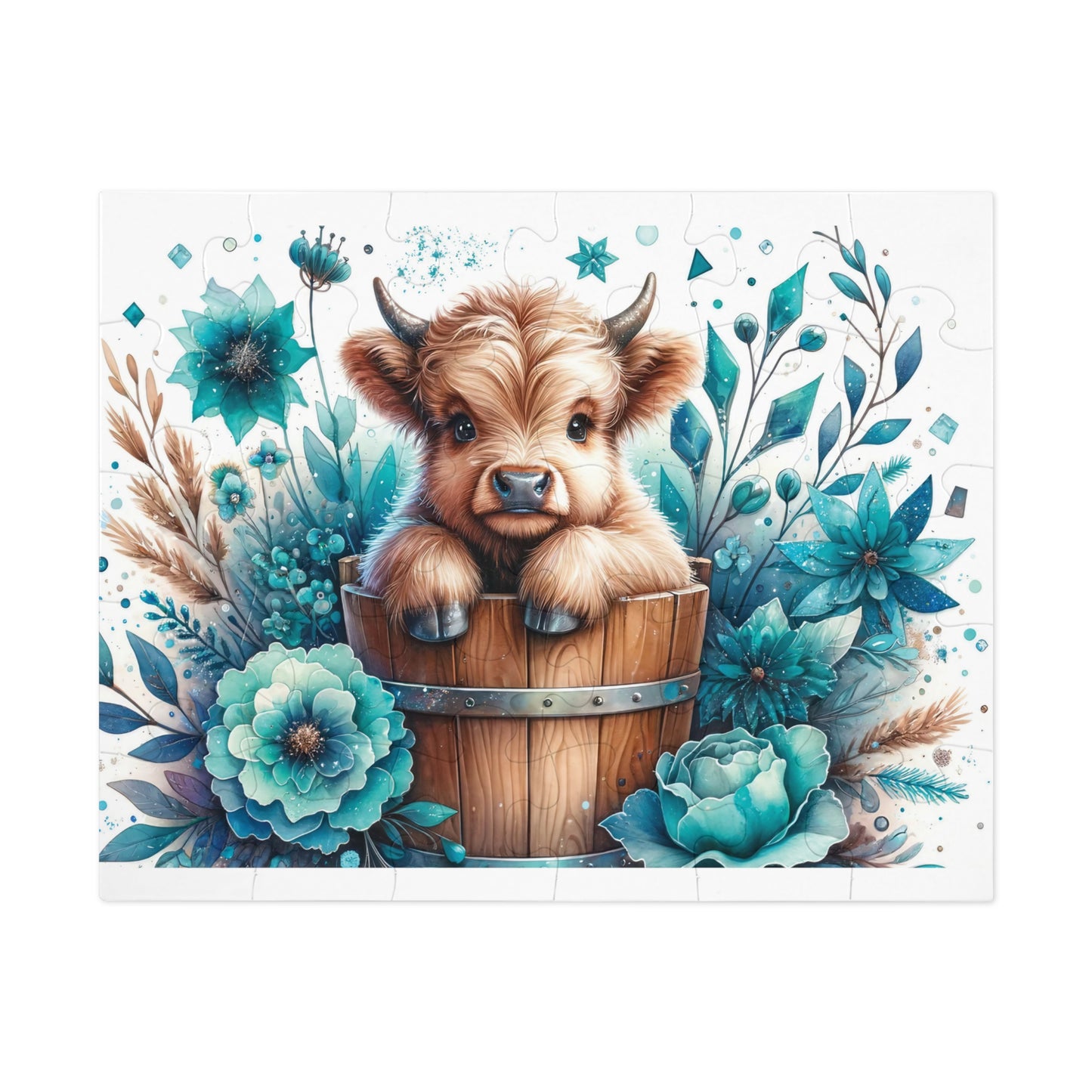 Jigsaw Puzzle, Highland Cow, Personalised/Non-Personalised (30, 110, 252, 500,1000-Piece)