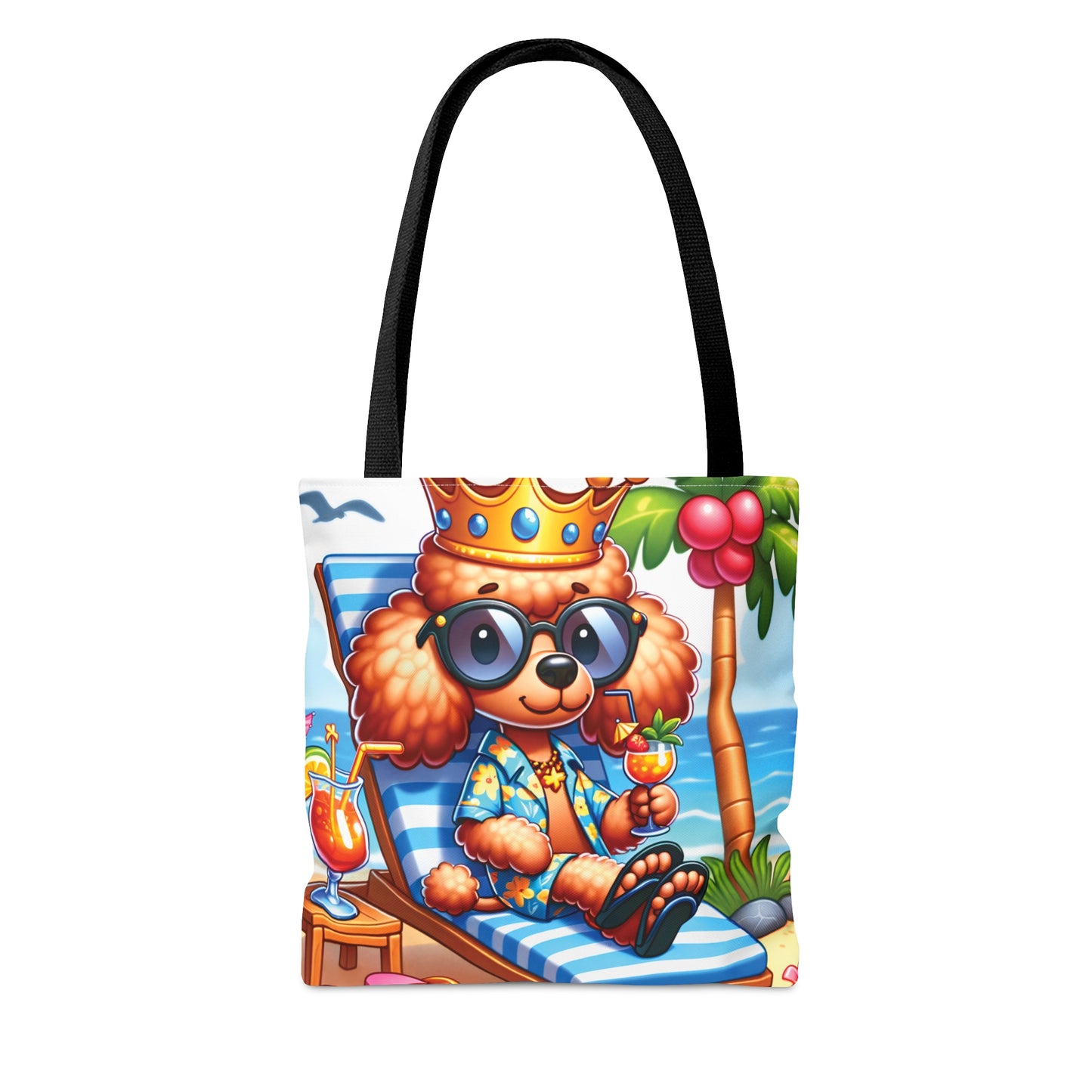 Tote Bag, Dog on Beach, Golden Poodle, Tote bag,  awd-1233