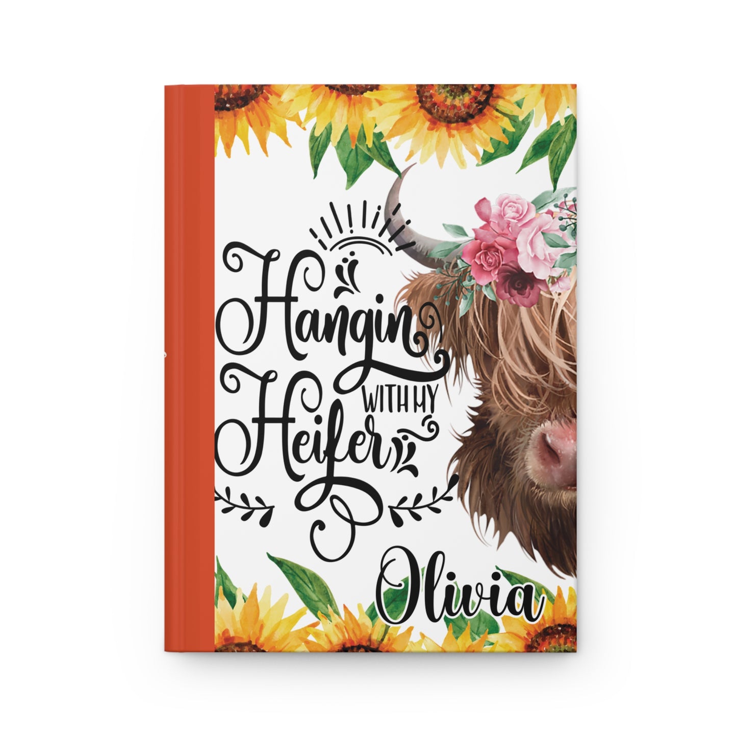 Personalised Hardcover Journal Matte, Highland Cow, awd-1684