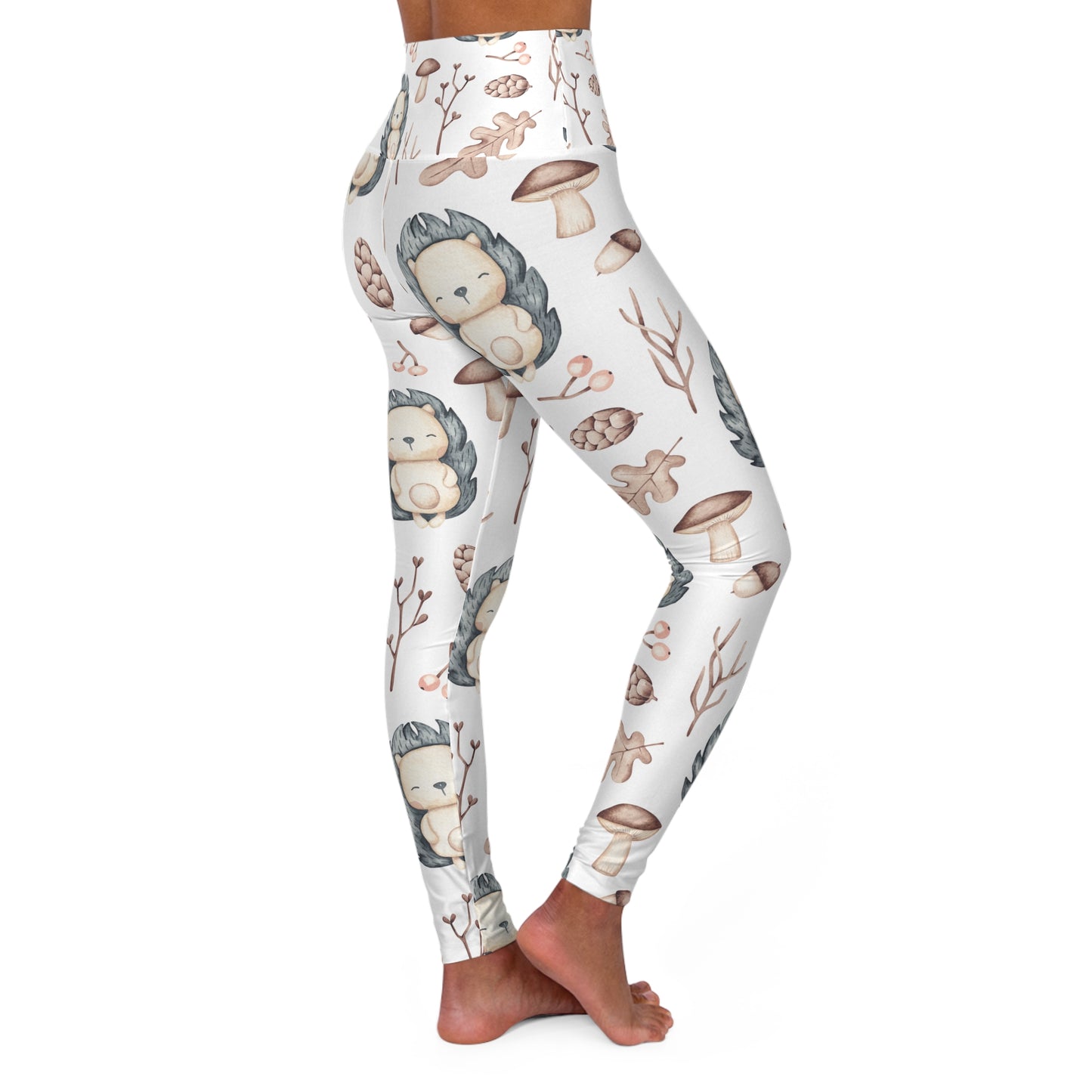 High Waisted Yoga Leggings, Hedgehog