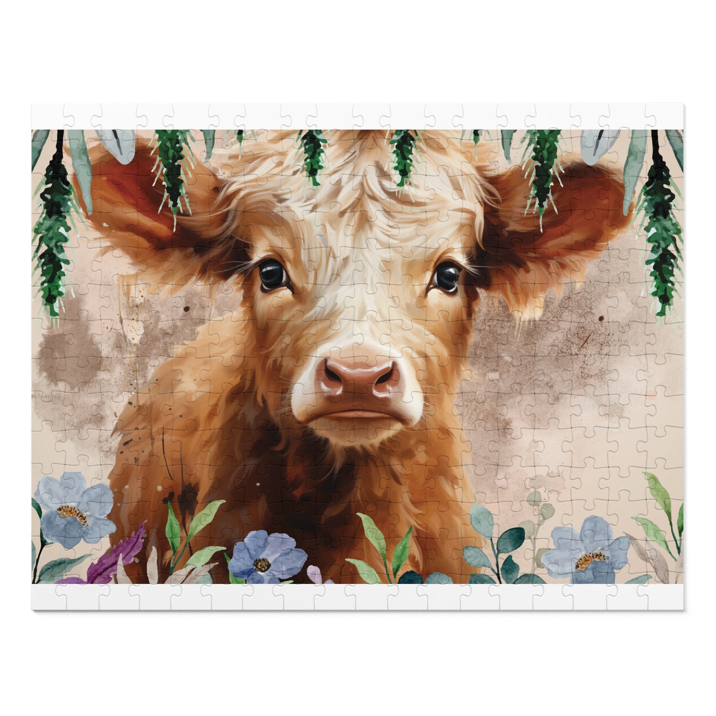 Jigsaw Puzzle, Highland Cow, Personalised/Non-Personalised (30, 110, 252, 500,1000-Piece)