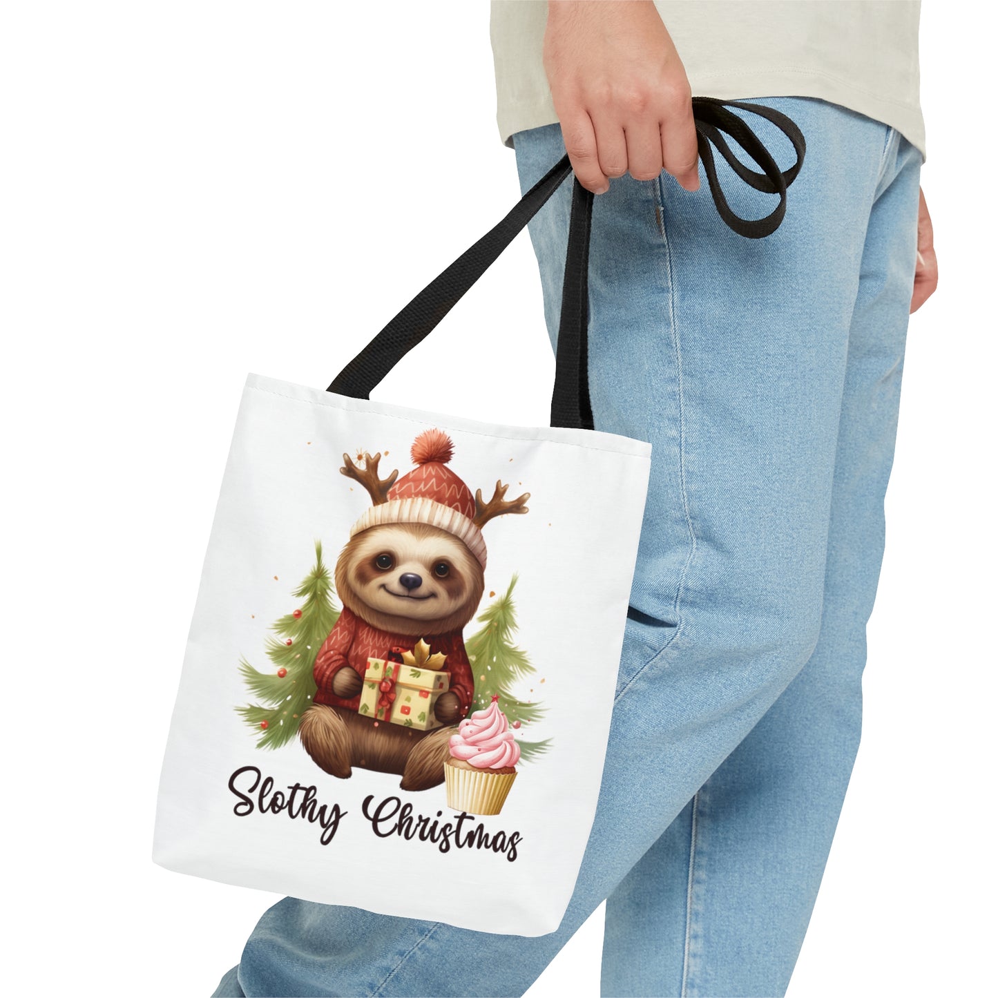 Tote Bag, Christmas, Sloth, Personalised/Non-Personalised Tote bag