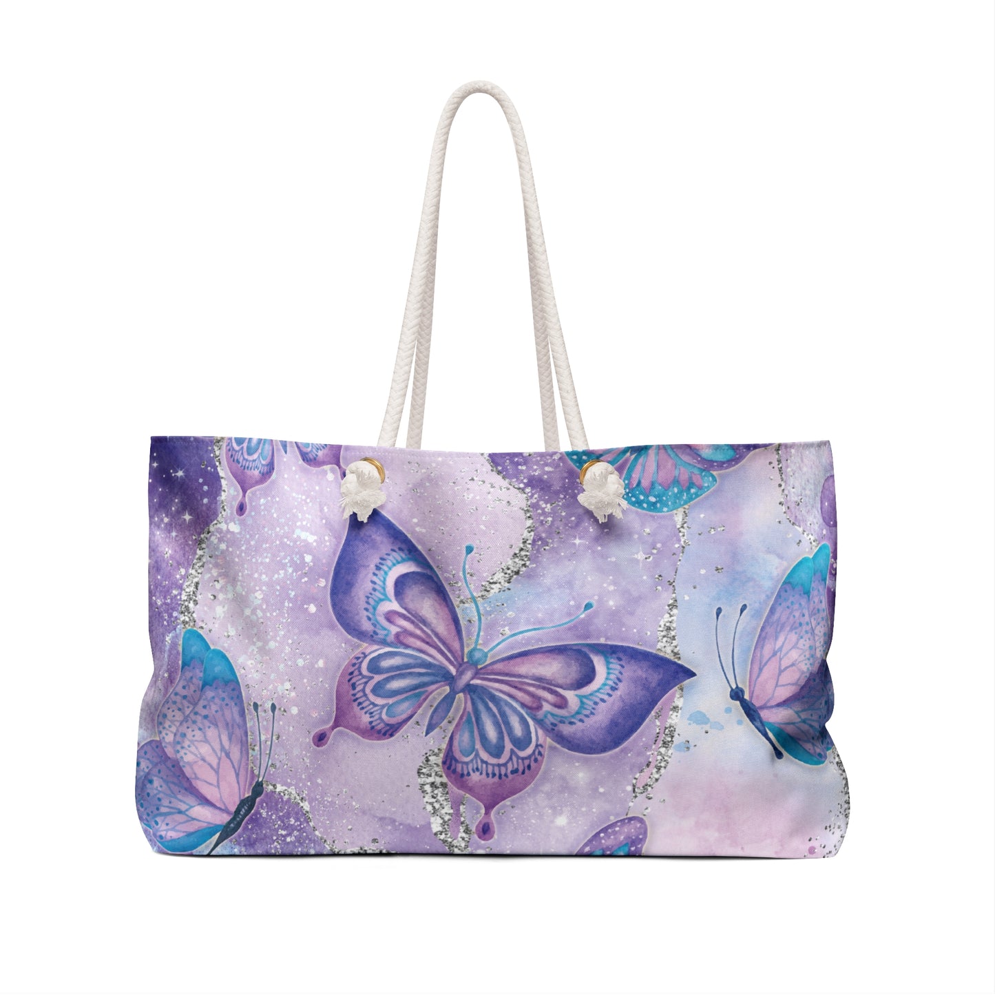 Personalised/Non-Personalised Weekender Bag, Butterflies, Weekender Bag, Beach Bag, Book Bag