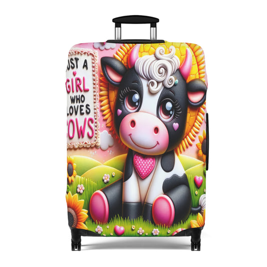 Luggage Cover, Just a Girl who Loves Cows, awd-1801