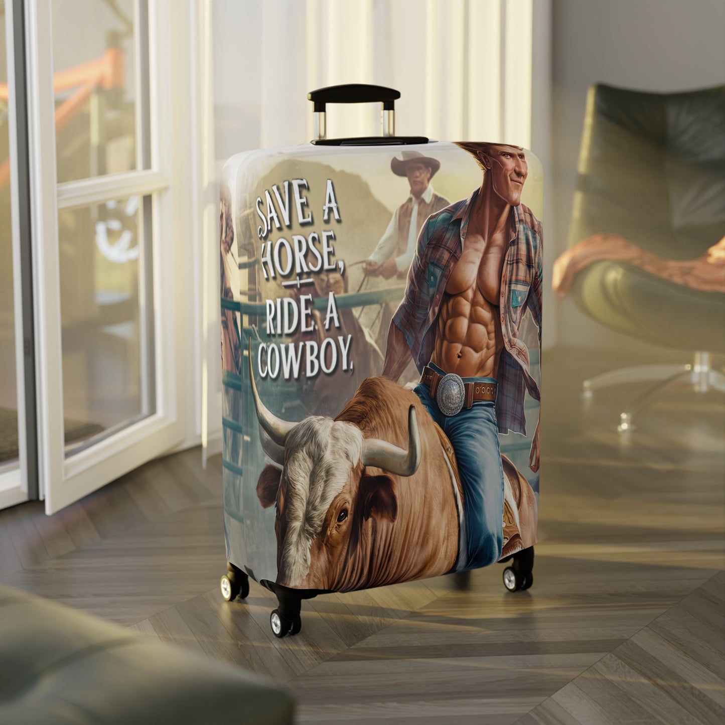 Luggage Cover, Country and Western, Save a  Horse Ride a Cowboy, awd-1681