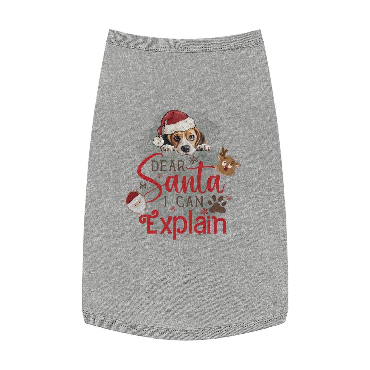 Pet Tank Top, Santa I Can Explain, Christmas Pet Tank Top