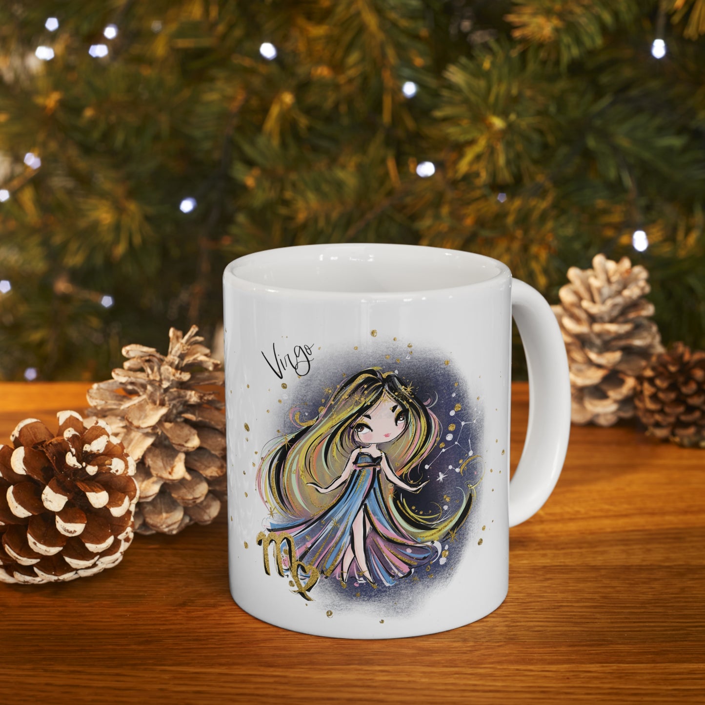 Personalised/Non Personalised Zodiac Sign, Virgo, Ceramic Mug 11oz