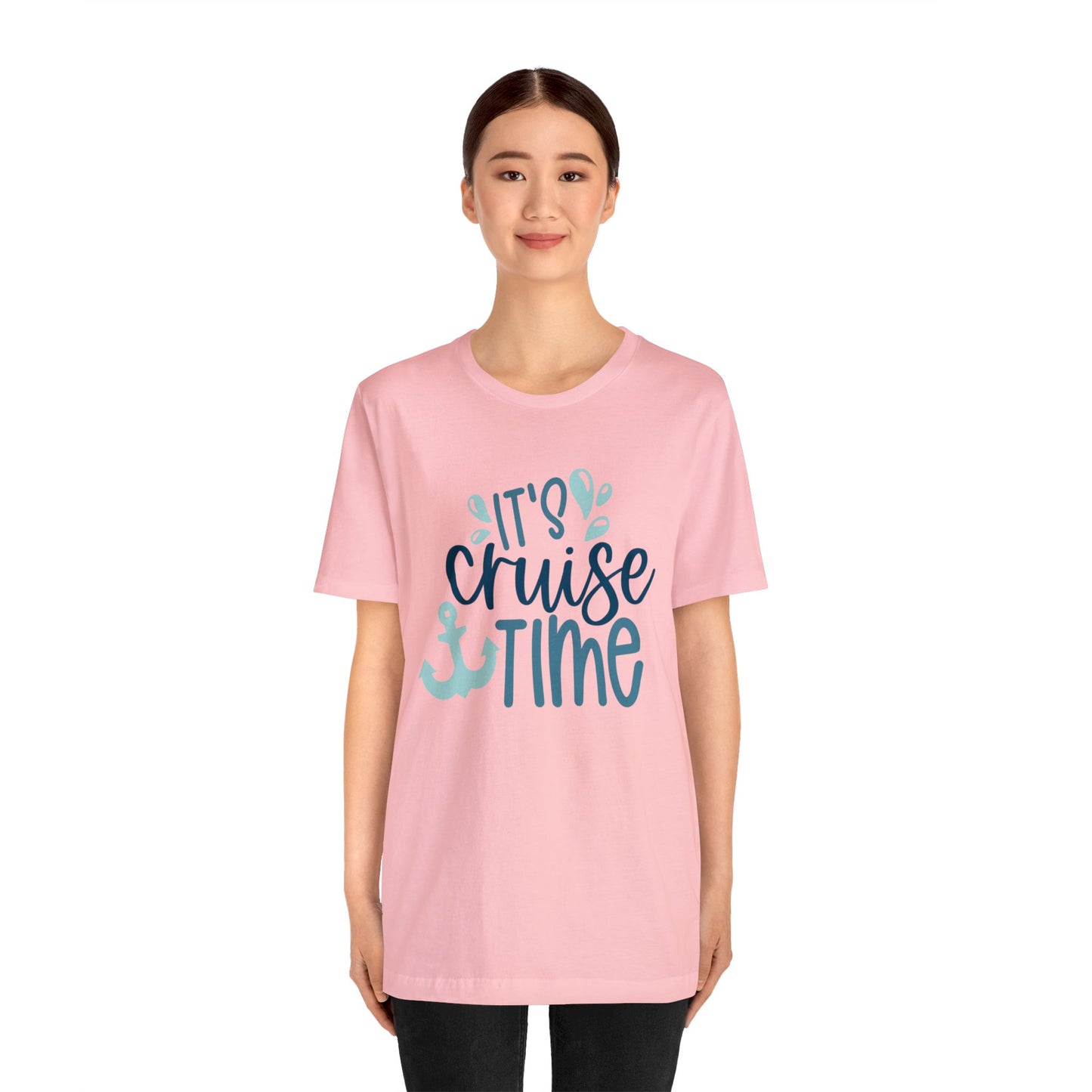 Unisex Adults Jersey Short Sleeve Tee, Cruise Tee, It's Cruise Time, 100% Cotton, Light Fabric 142 g/m²