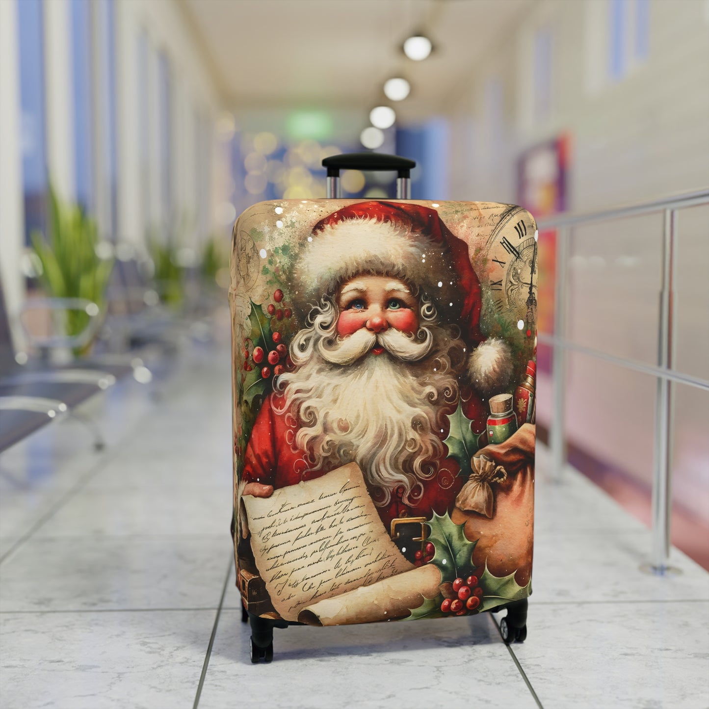 Luggage Cover, Christmas, Vintage Santa, awd-1480