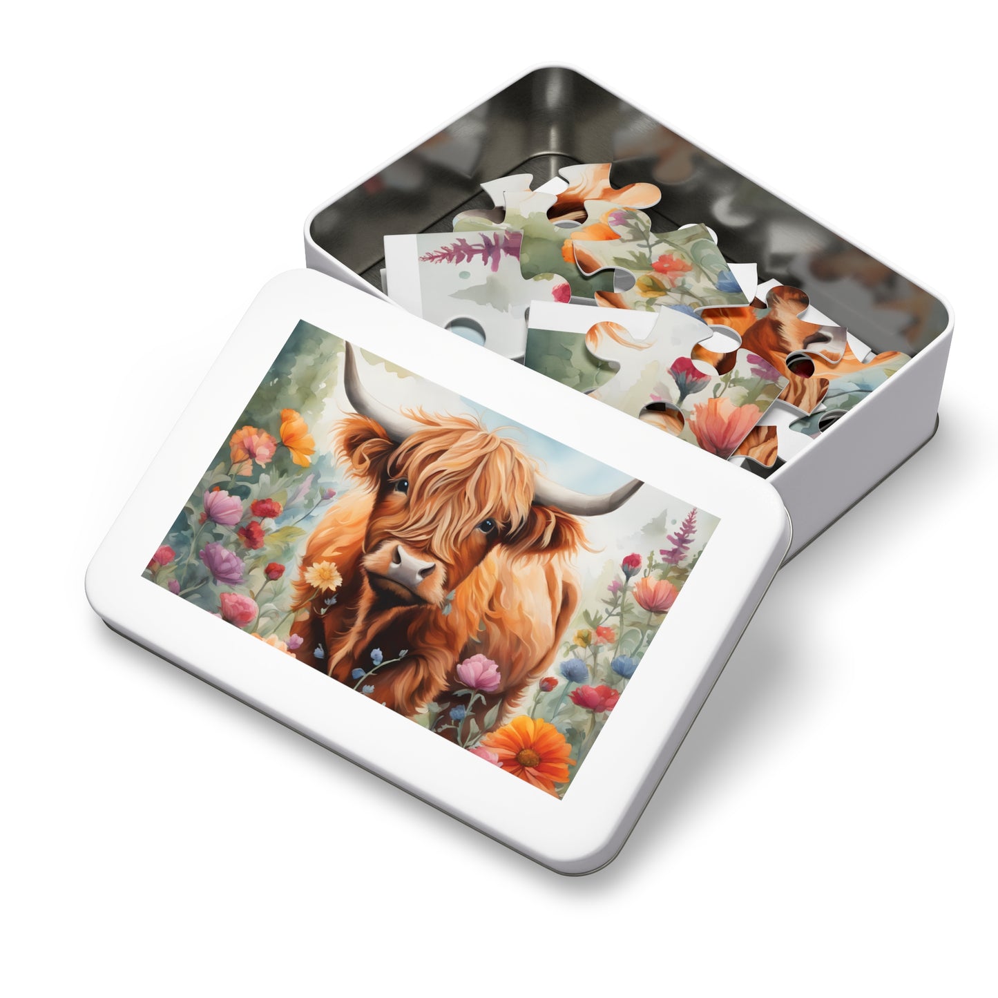 Puzzle, Highland Cow, Personalised/Non-Personalised (30, 110, 252, 500,1000-Piece) awd-642