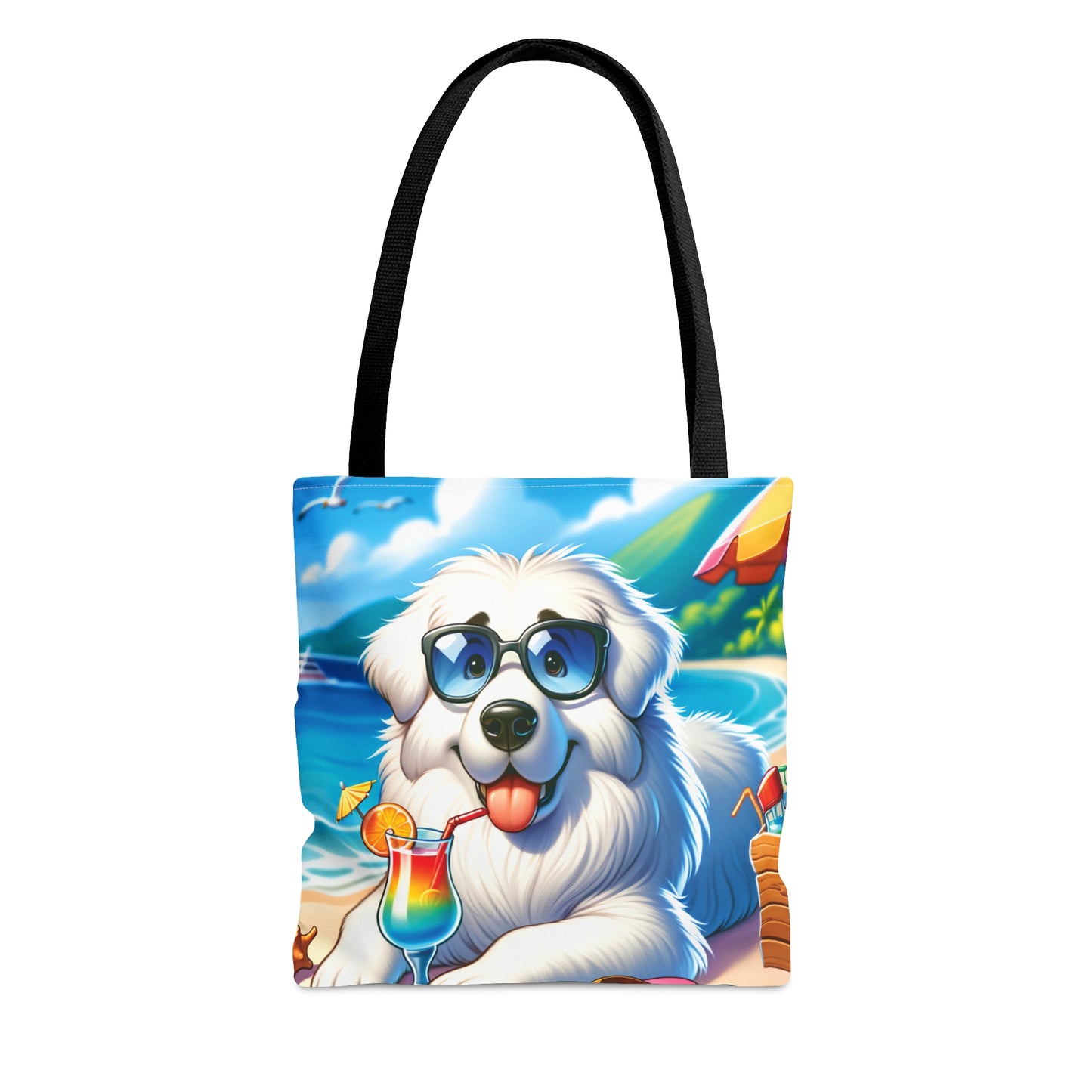 Tote Bag, Dog on Beach, Great Pyrenees, Tote bag, awd-1214