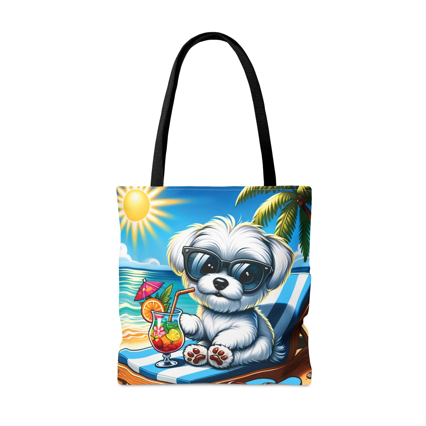 Tote Bag, Dog on Beach, Maltese, Tote bag, awd-1221