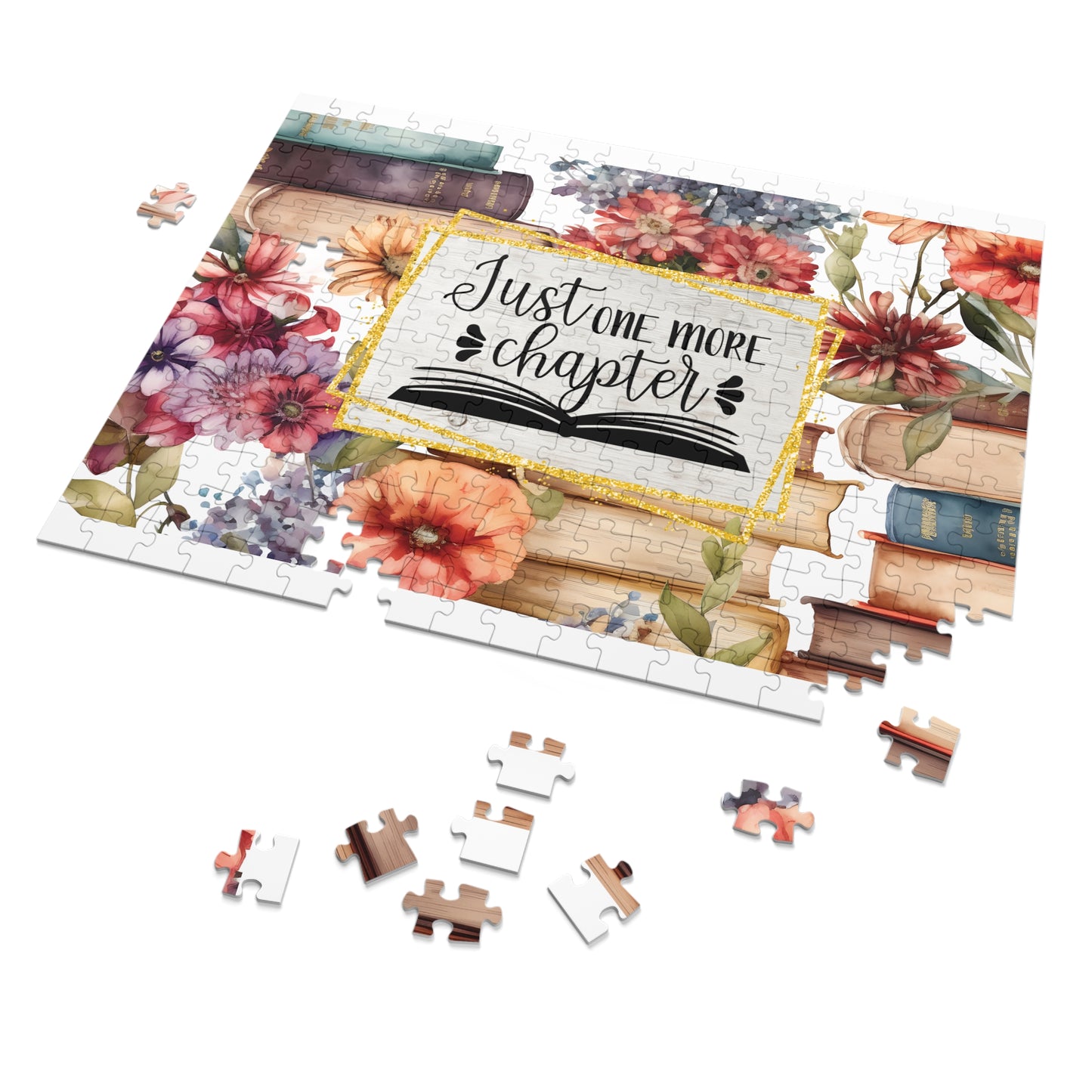 Jigsaw Puzzle, Book Lovers, Just one More Chapter, Personalised/Non-Personalised (30, 110, 252, 500,1000-Piece)