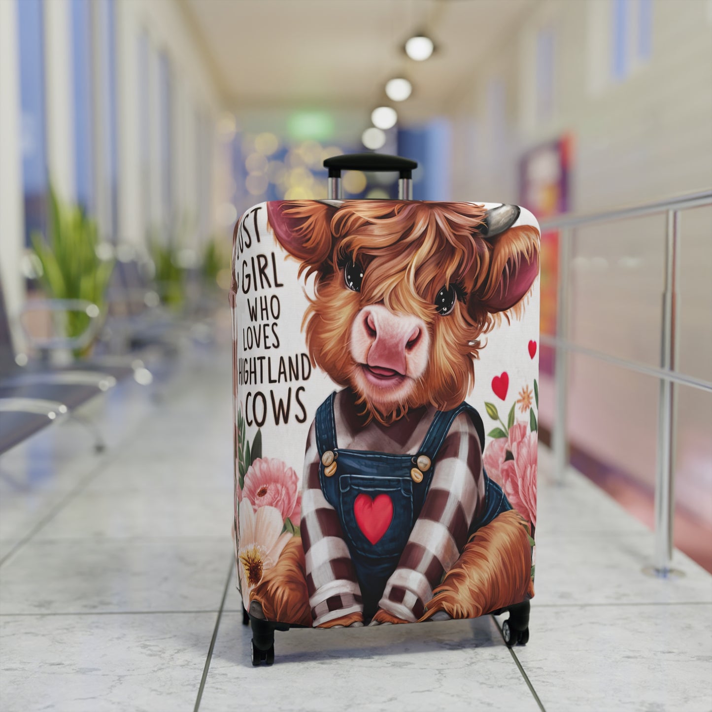 Luggage Cover, Just a Girl who Loves Highland Cows, awd-3087