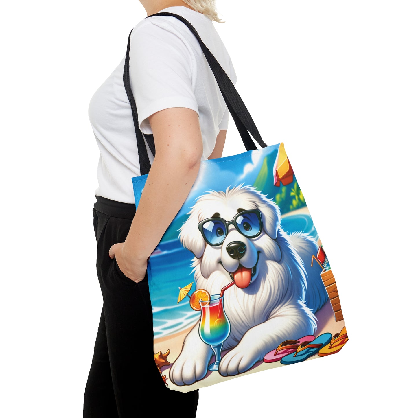 Tote Bag, Dog on Beach, Great Pyrenees, Tote bag, awd-1214