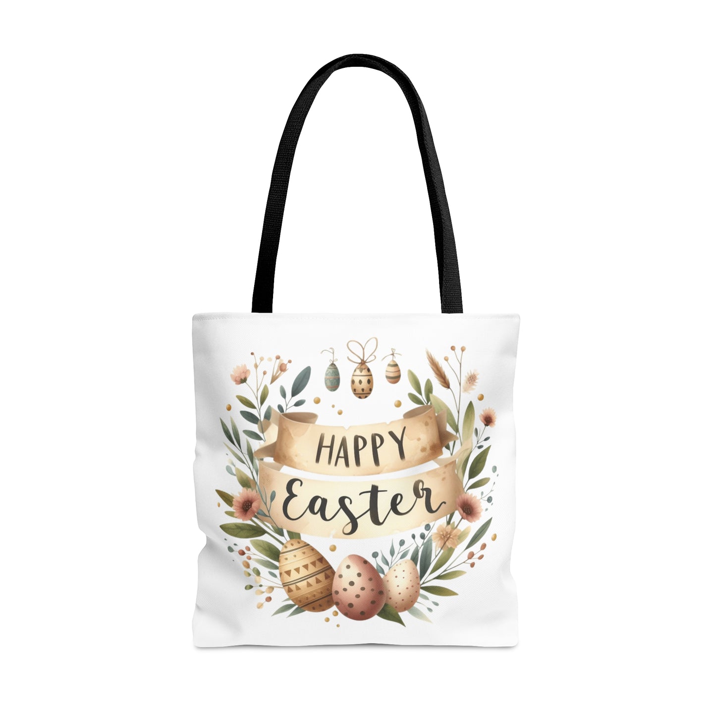 Tote Bag, Happy Easter Wreath, Tote bag, awd-1172