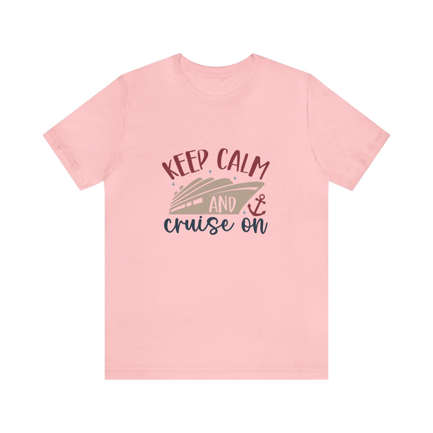 Unisex Adults Jersey Short Sleeve Tee, Cruise Tee, Keep Calm and Cruise On, 100% Cotton, Light Fabric 142 g/m²