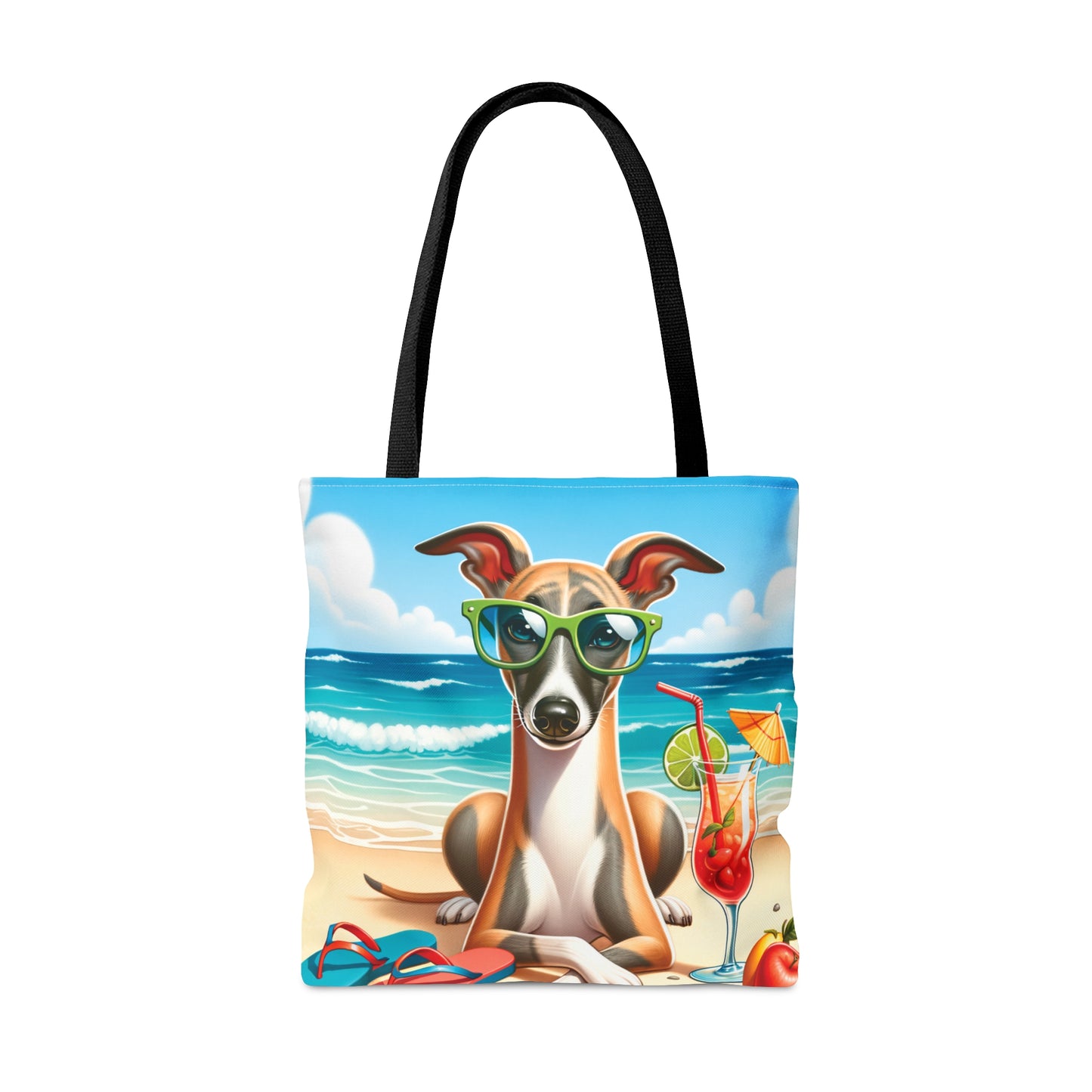 Tote Bag, Dog on Beach, Whippet, Tote bag,  awd-1252