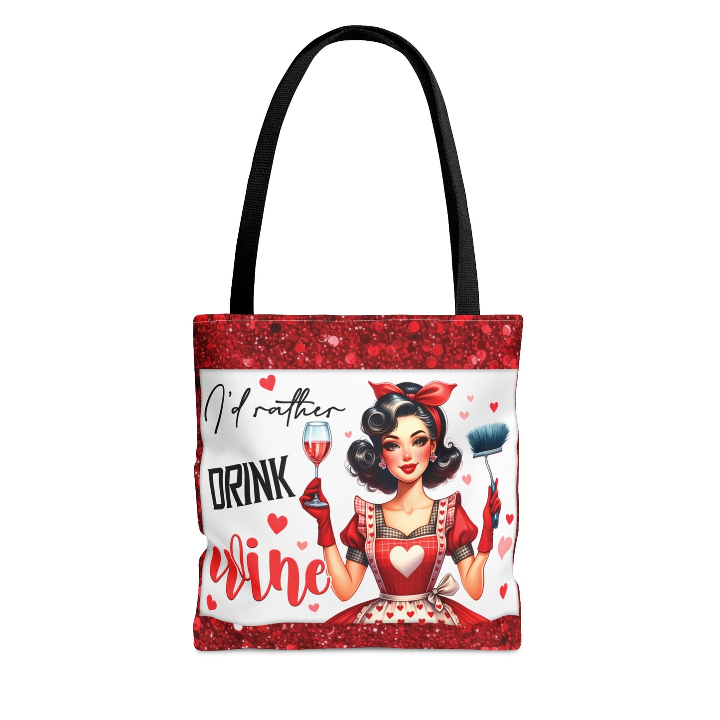 Tote Bag, Retro, I'd Rather Drink Wine