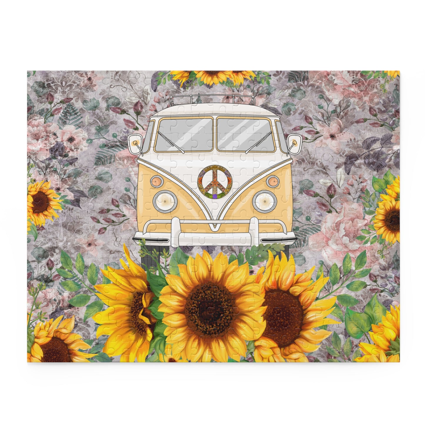 Personalised/Non-Personalised Puzzle, Sunflower, Combi Van (120, 252, 500-Piece)