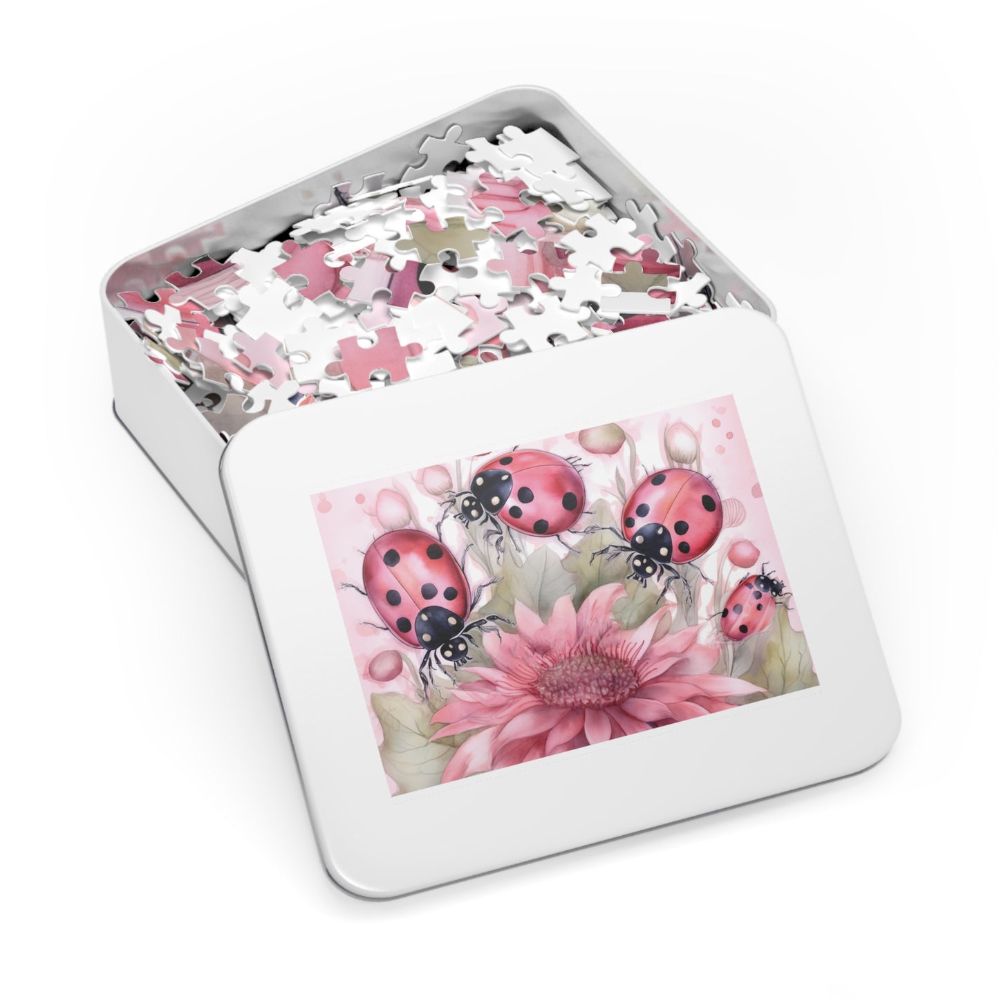 Jigsaw Puzzle, Floral, Ladybirds, Personalised/Non-Personalised (30, 110, 252, 500,1000-Piece)