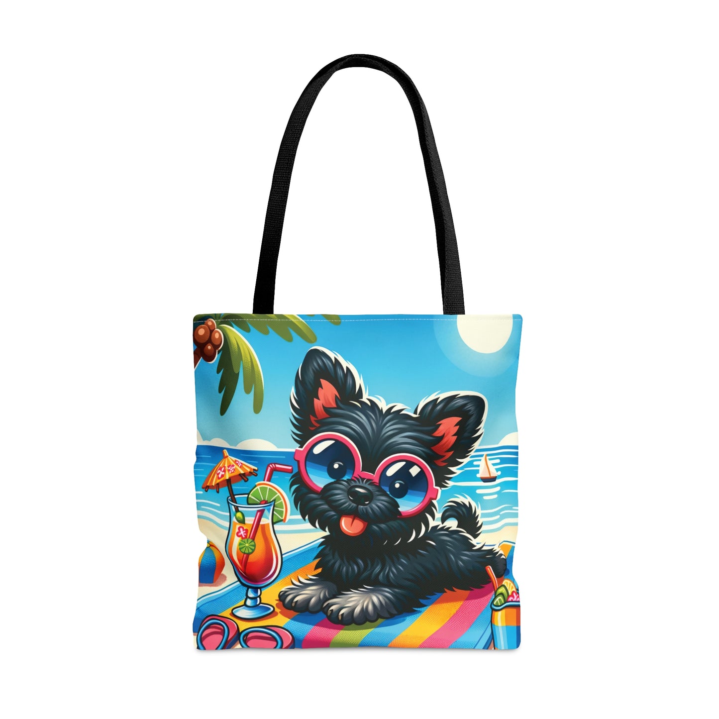 Tote Bag, Dog on Beach, Affenpinscher, Tote bag, awd-1174