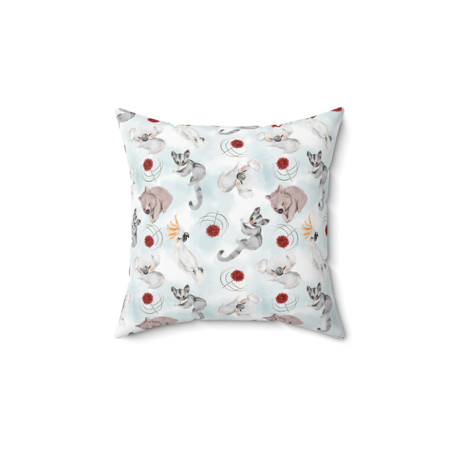 Spun Polyester Square Pillow, Australian Animals