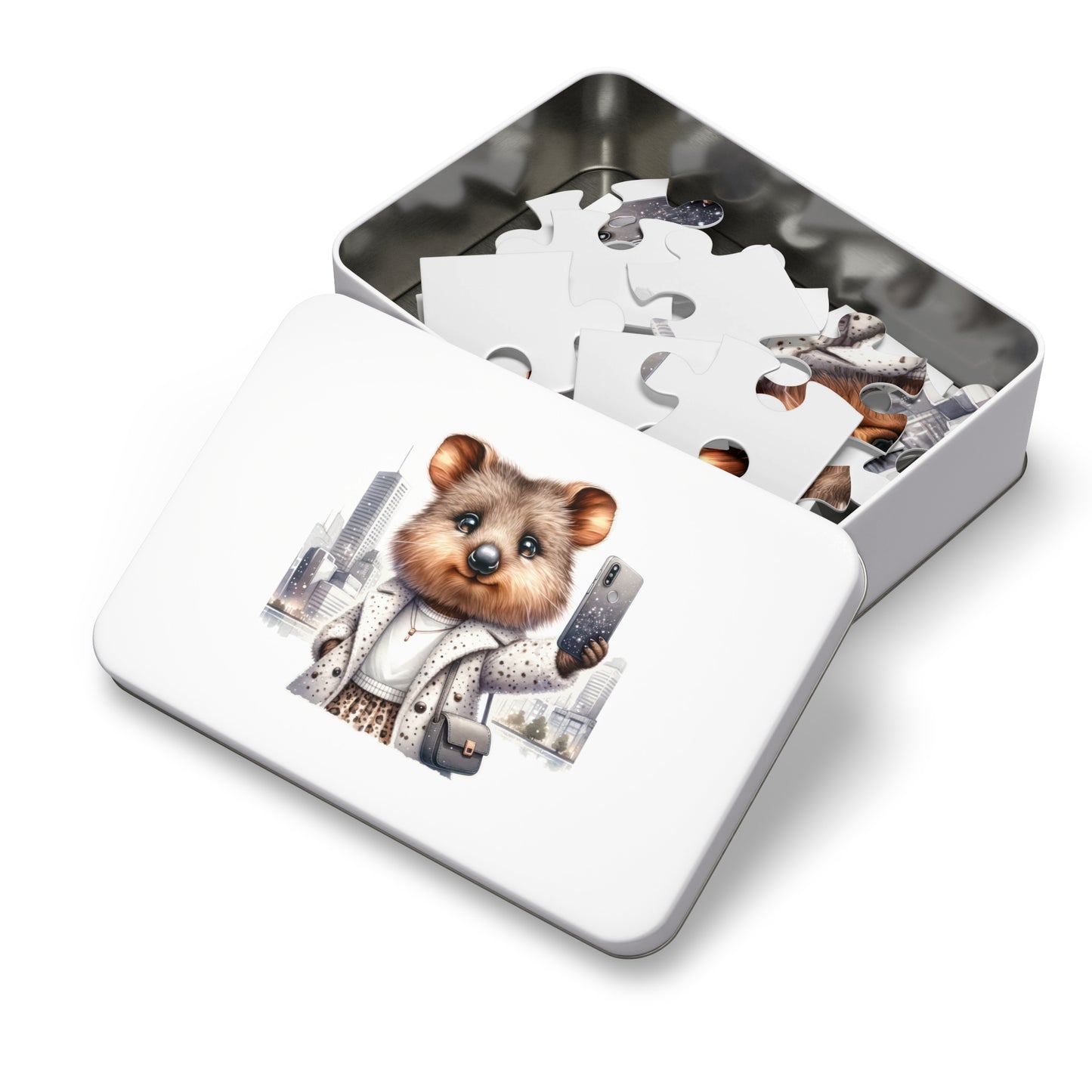 Jigsaw Puzzle in Tin, Australian Animals, Quokka, Personalised/Non-Personalised, awd-1331 (30, 110, 252, 500,1000-Piece)