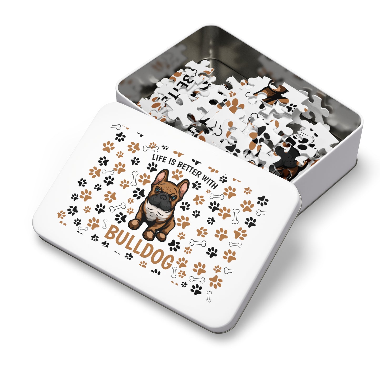 Puzzle, Life is Better with a Bulldog , Personalised/Non-Personalised (30, 110, 252, 500,1000-Piece) awd-609