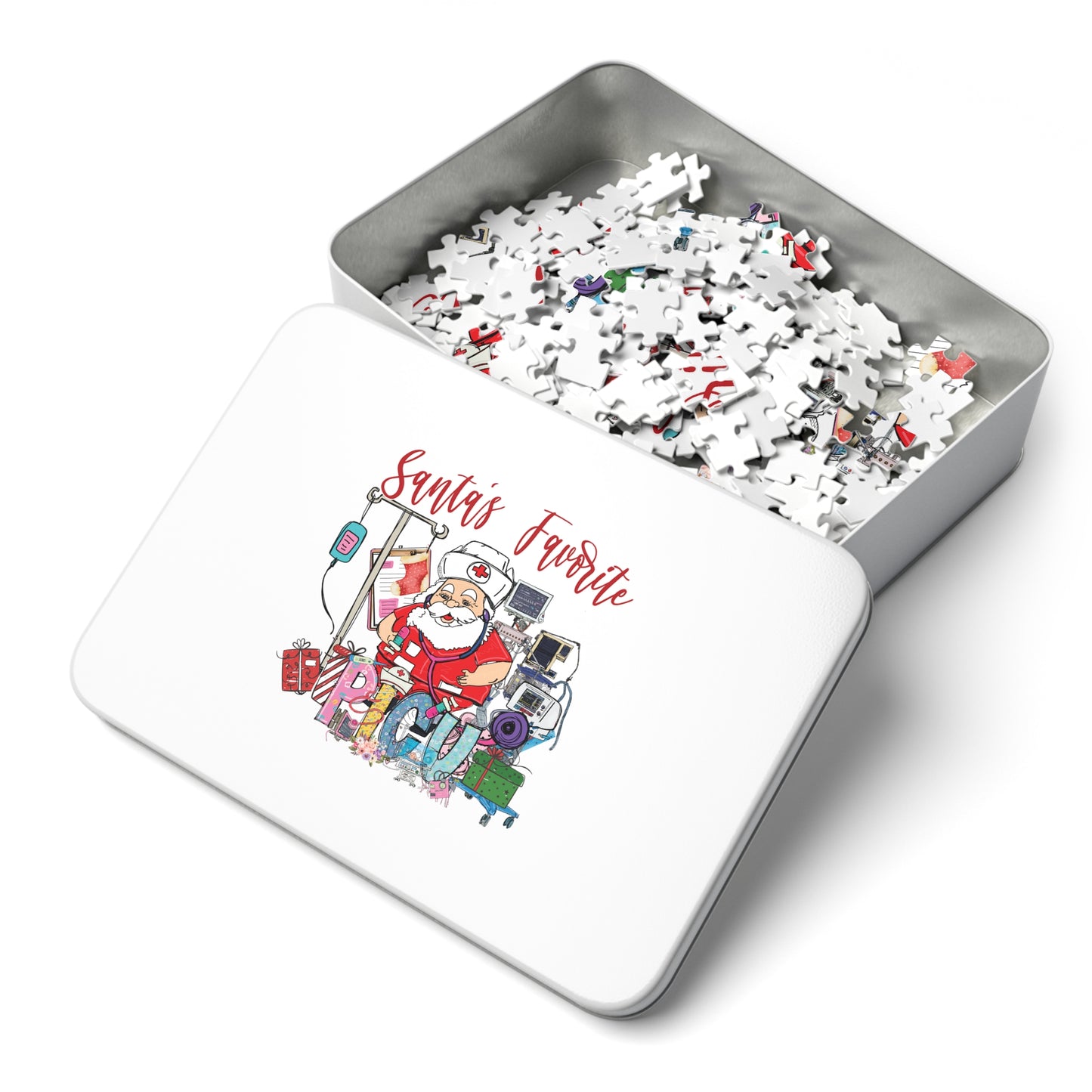 Jigsaw Puzzle, Santa's Favorite PICU Nurse, Personalised/Non-Personalised (30, 110, 252, 500,1000-Piece)