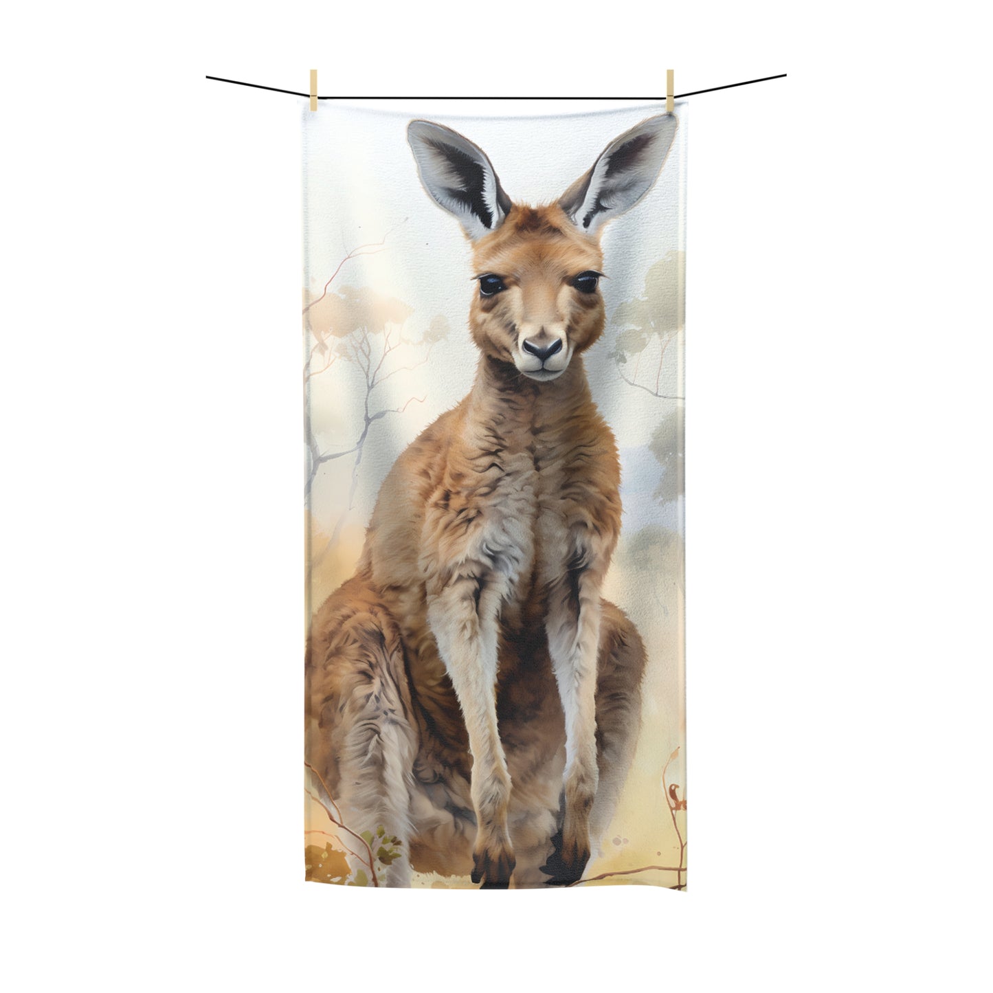 Beach Towel, Australian Animals, Kangaroo, Polycotton Towel