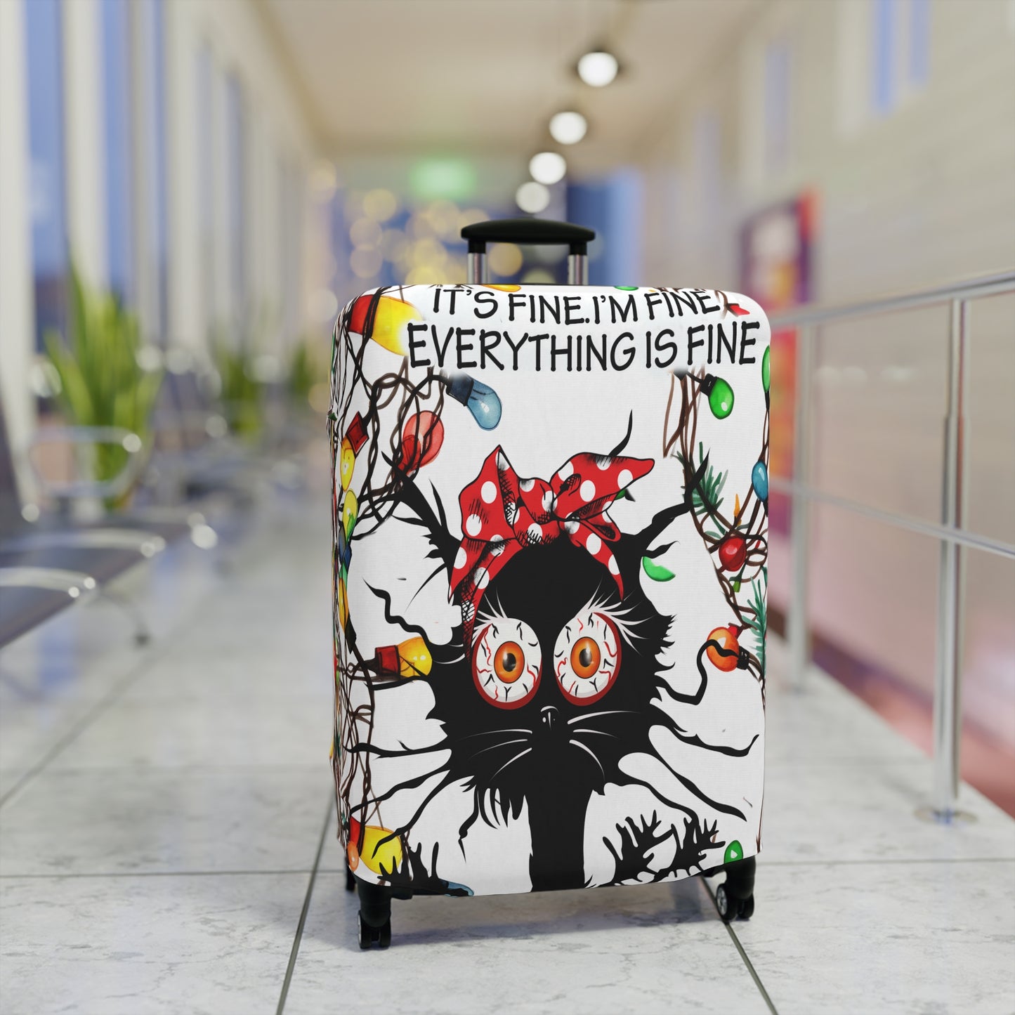 Luggage Cover, Cat I'm Fine everything is fine, awd-1164