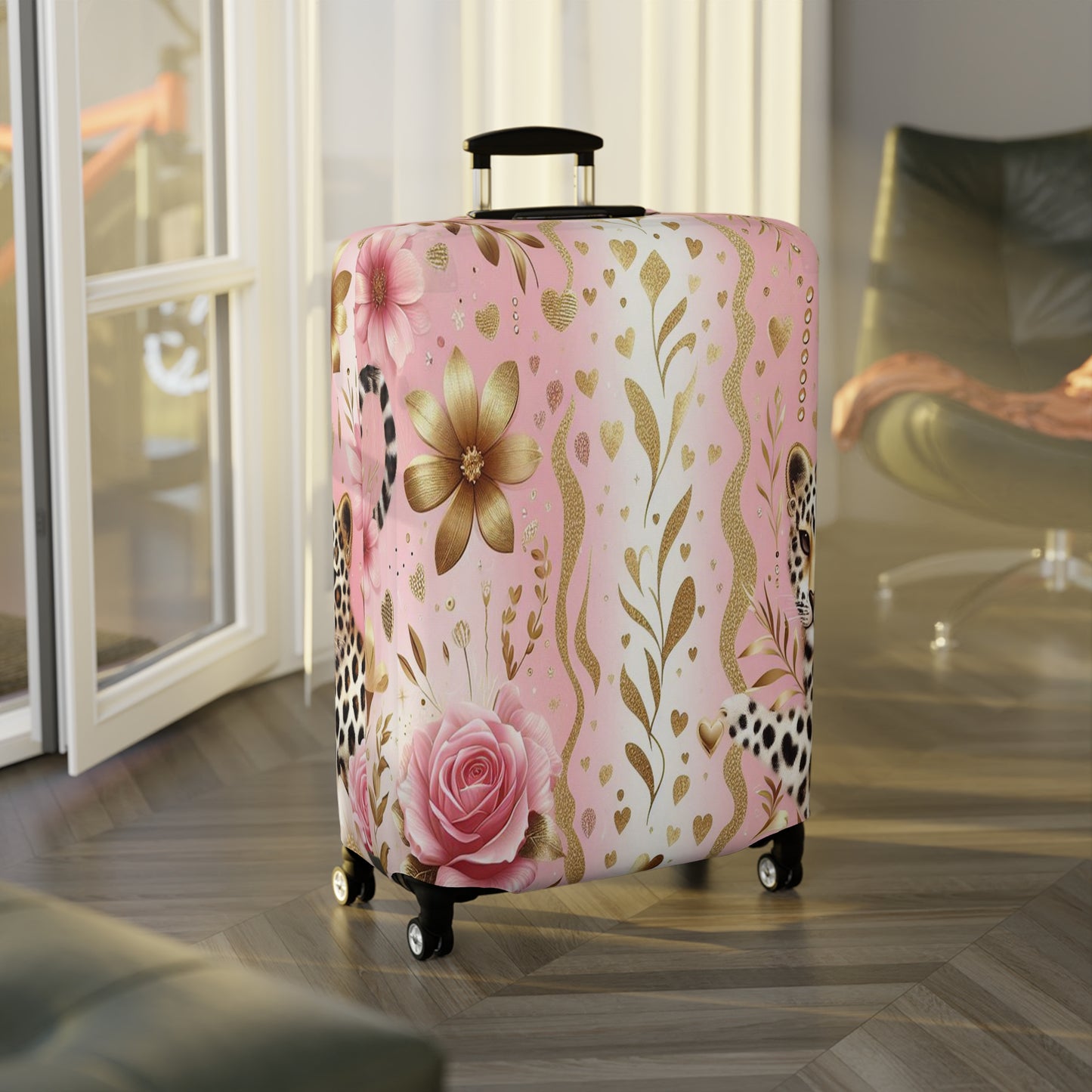 Luggage Cover, Floral Leopard, awd-3078