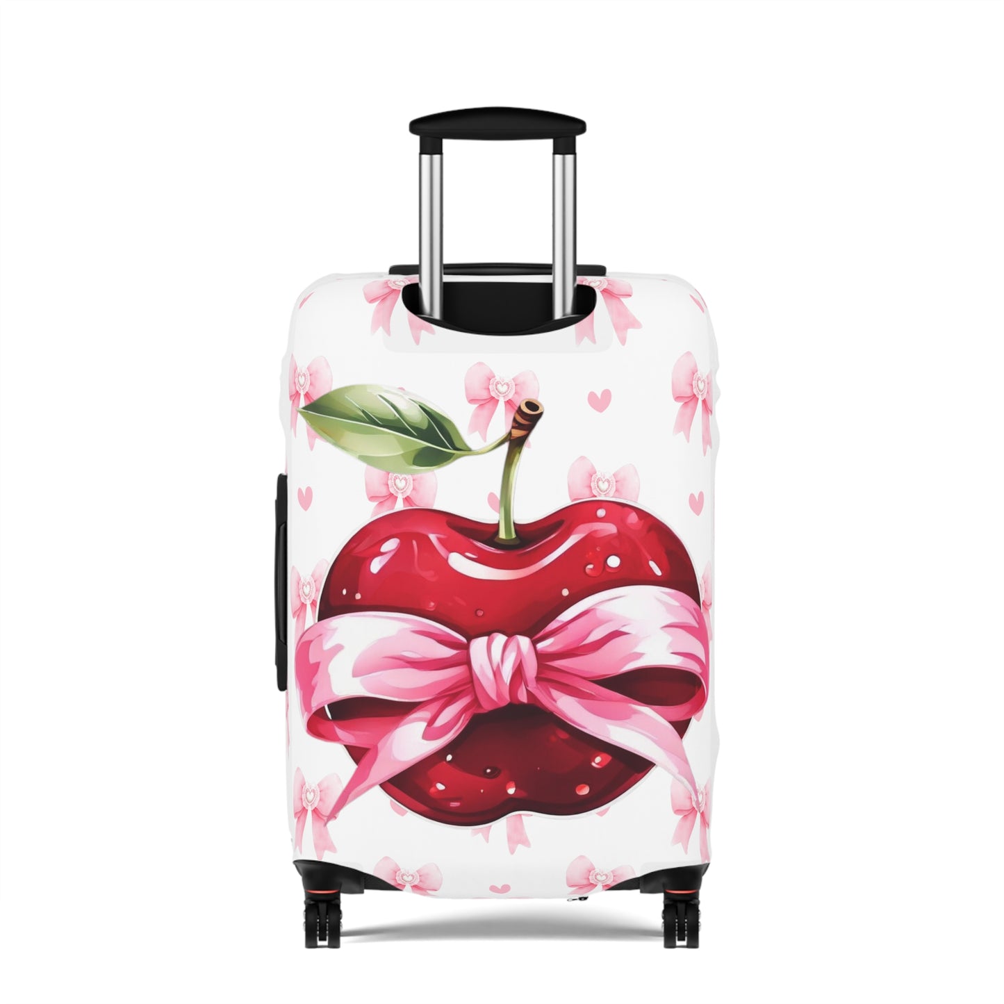 Luggage Cover, Rockabilly, Coquette, Pink Bows, Apple and Ribbon, awd-2528