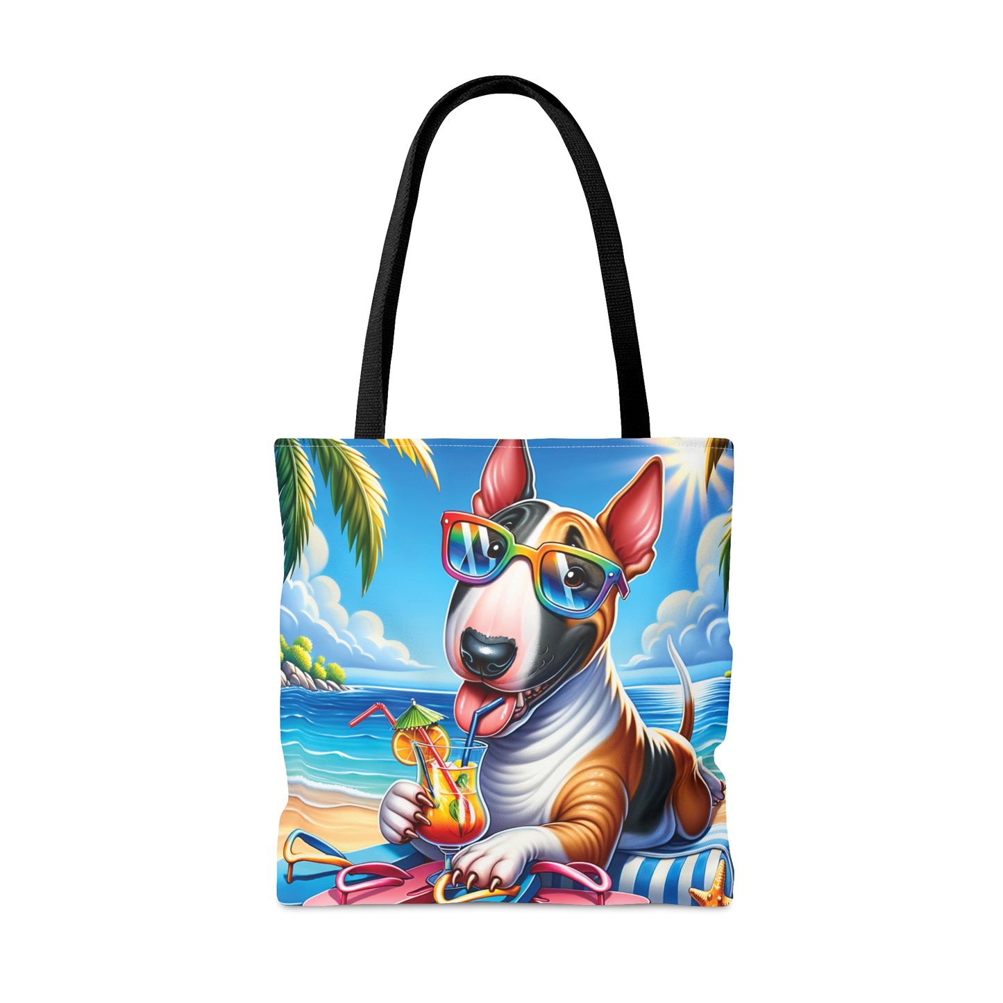 Tote Bag, Dog on Beach, Bull Terrier, Tote bag,  awd-1201