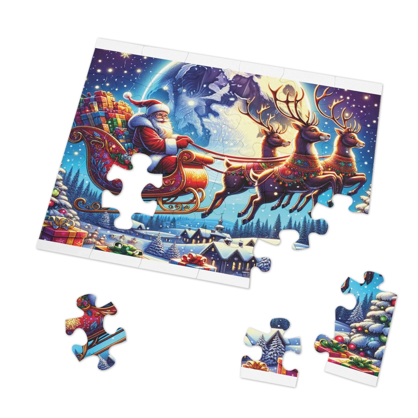 Jigsaw Puzzle, Christmas, Santa, Personalised/Non-Personalised (30, 110, 252, 500,1000-Piece)